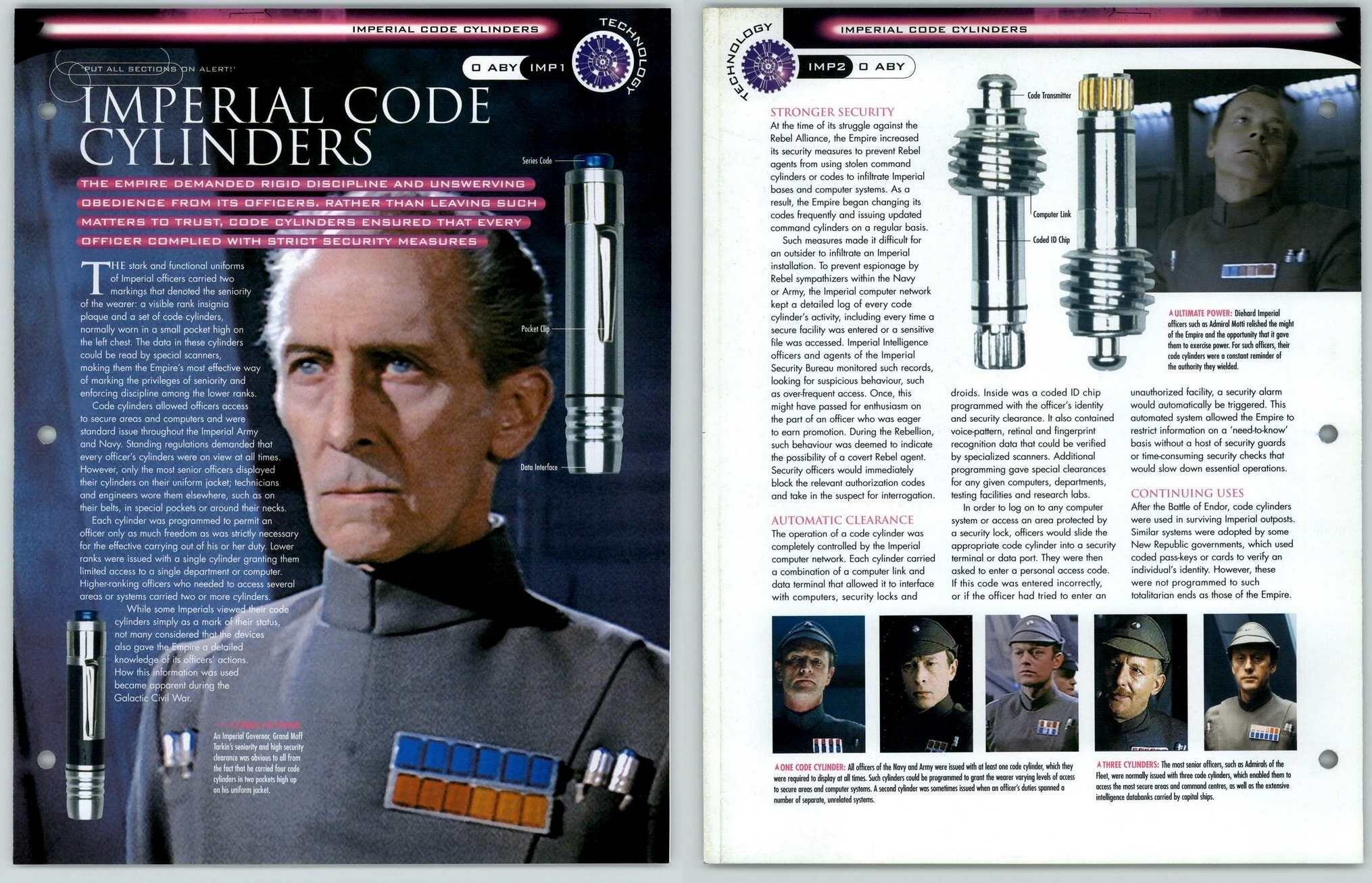 Imperial Code Cylinders IMP12 Technology Star Wars Fact File Page