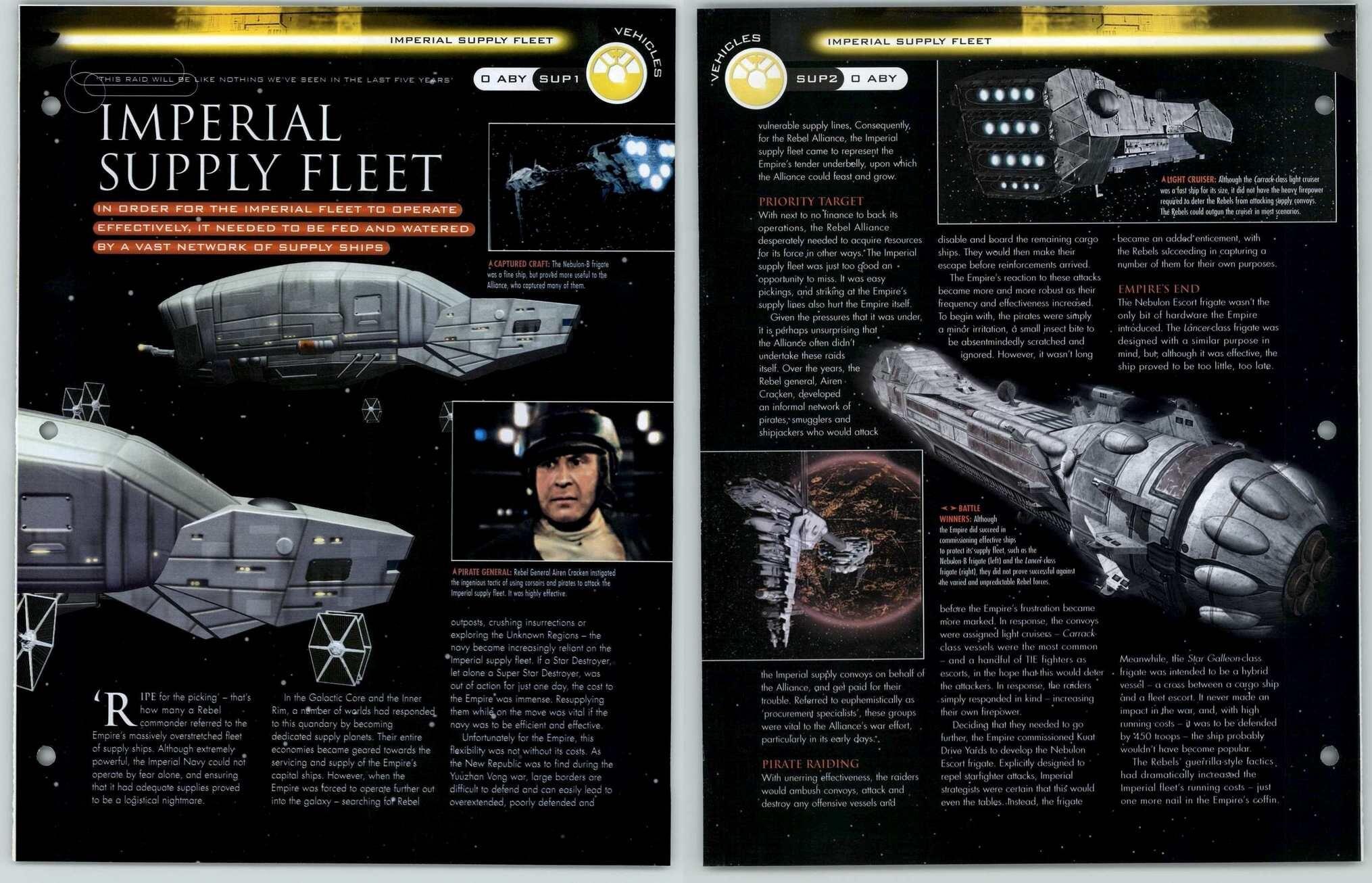Imperial Supply Fleet SUP12 Vehicles Star Wars Fact File Page