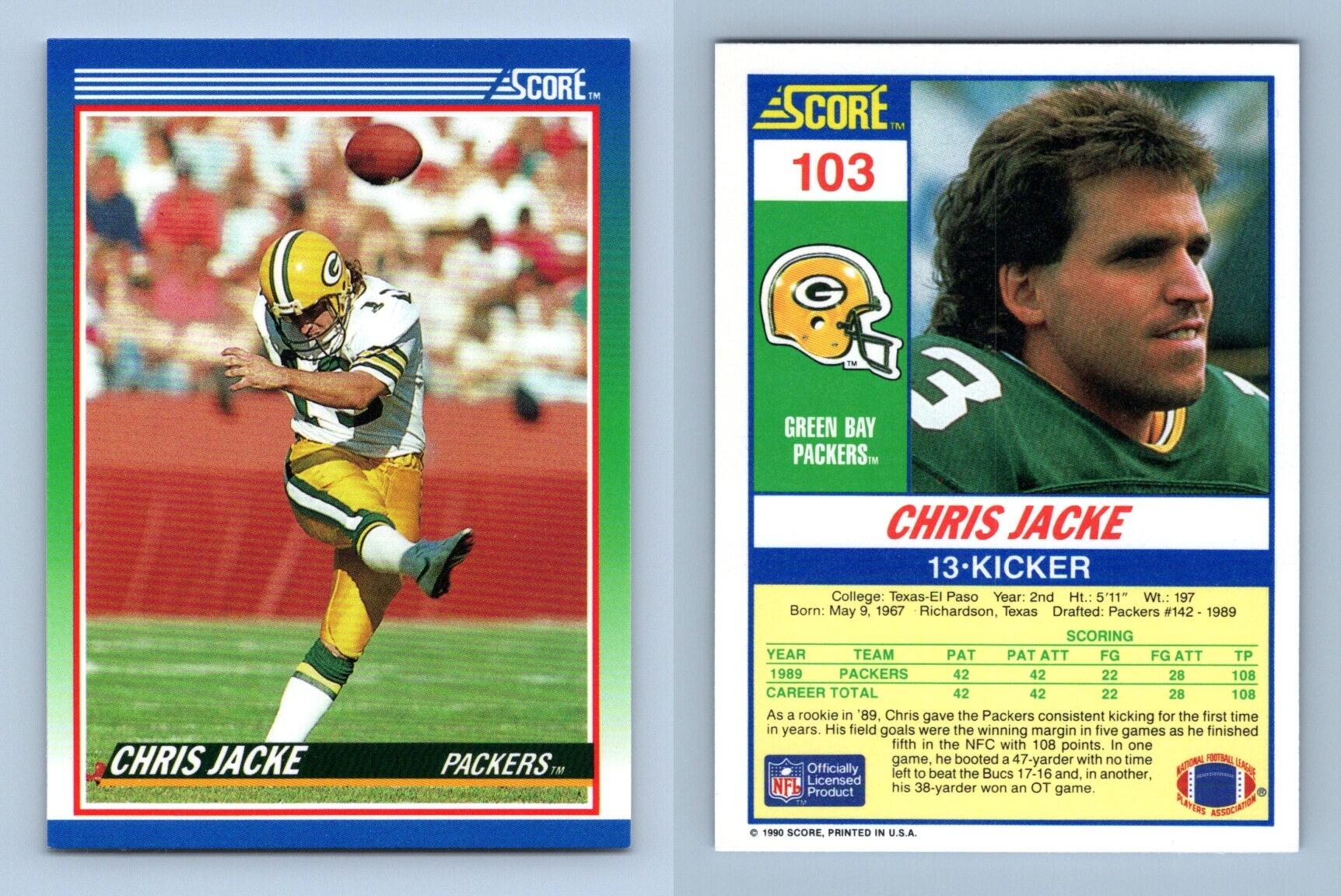 Chris Jacke - Packers #103 Score 1990 NFL Football Trading Card