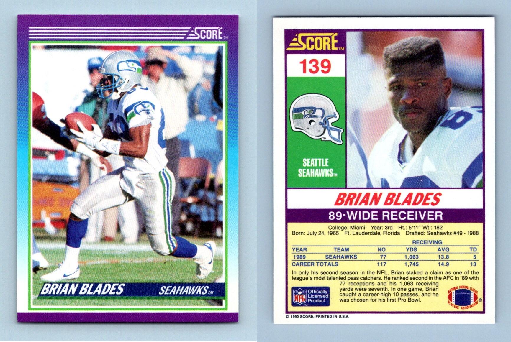 Brian Blades - Seahawks #139 Score 1990 NFL Football Trading Card