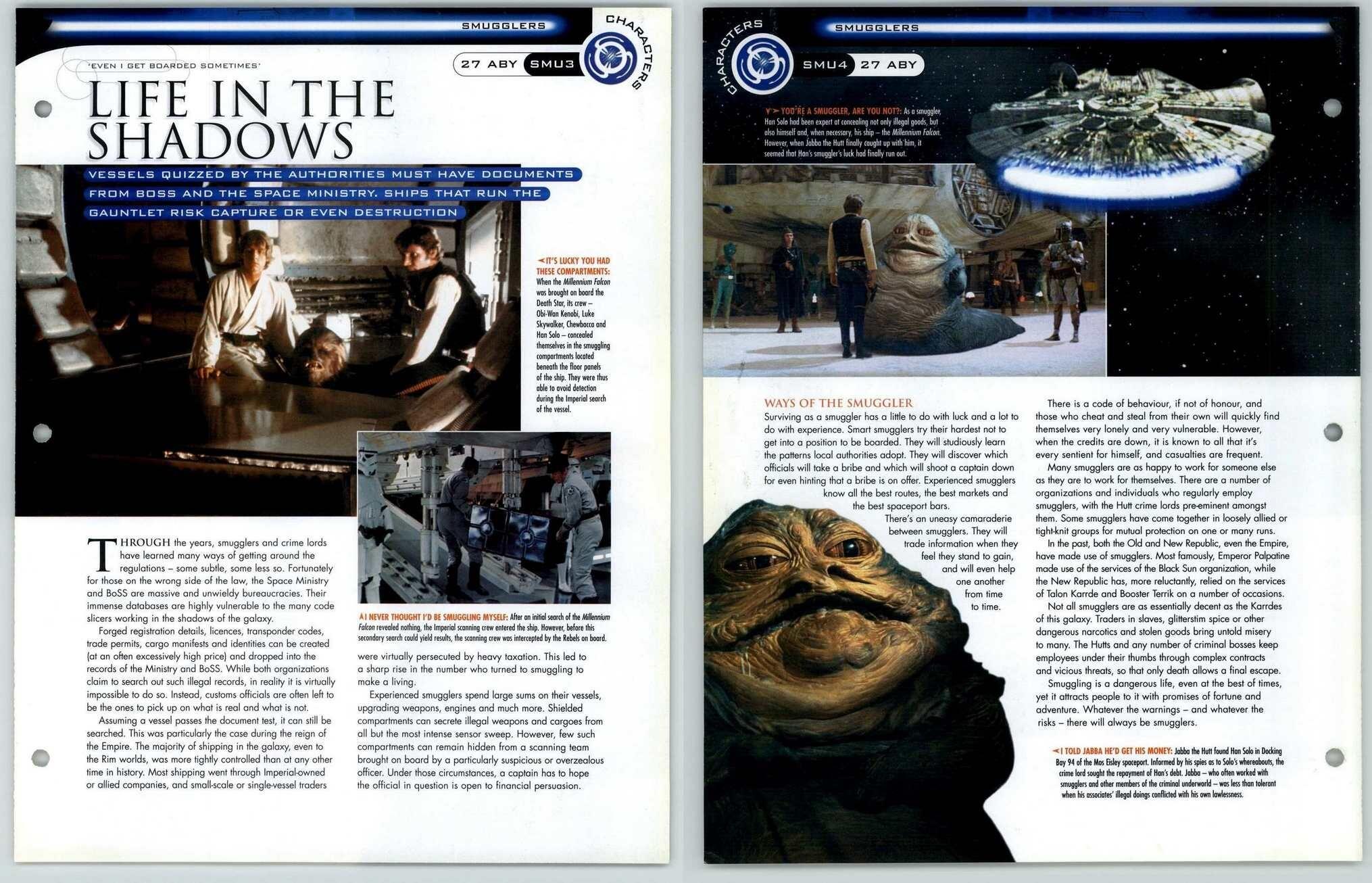 Life In The Shadows #SMU3-4 - Characters - Star Wars Fact File Page