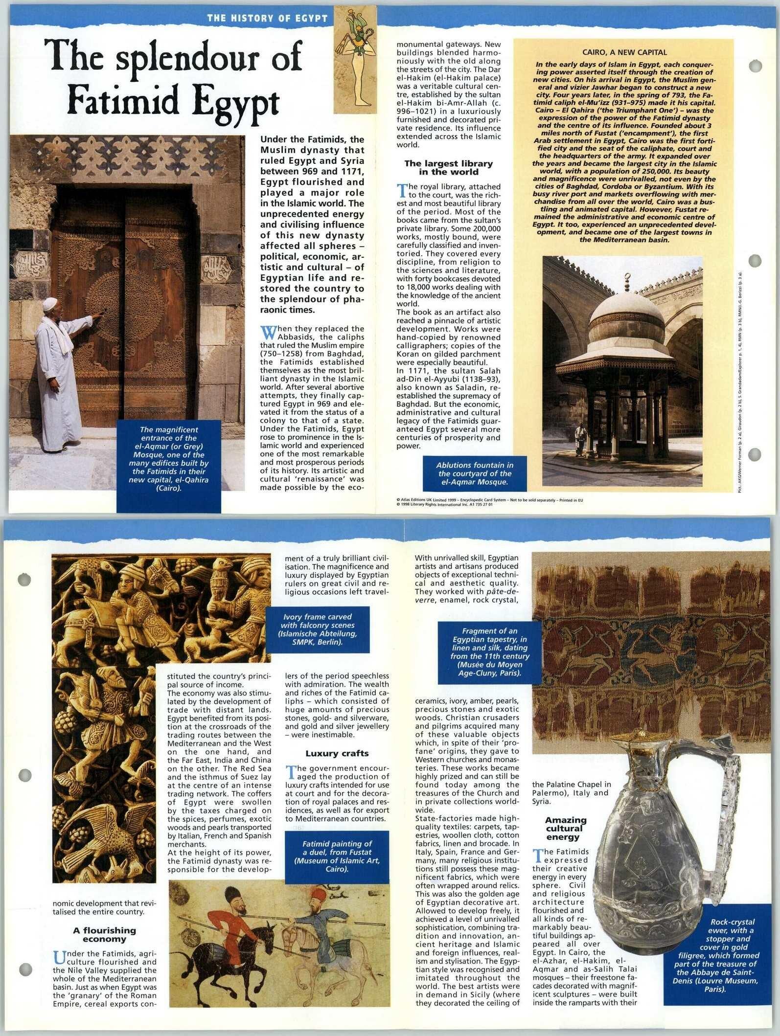 Splendour Fatimid Egypt History Glory Of Ancient Egypt Fold Out Card