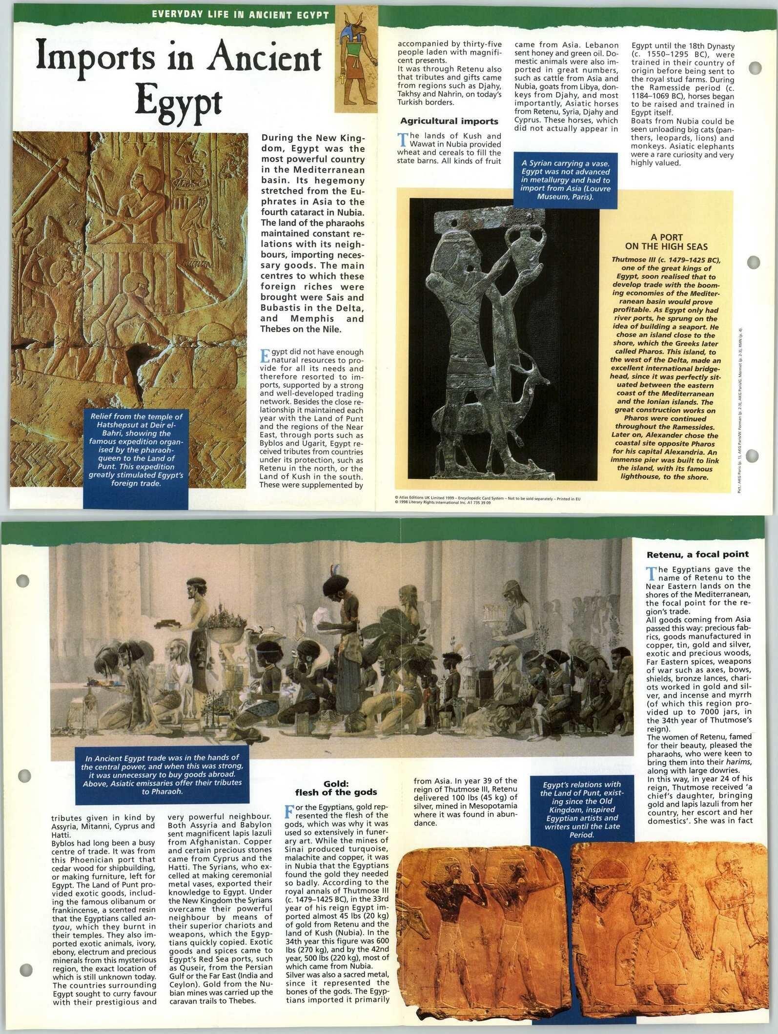 Imports Egypt Everyday Life Glory Of Ancient Egypt Fold Out Card