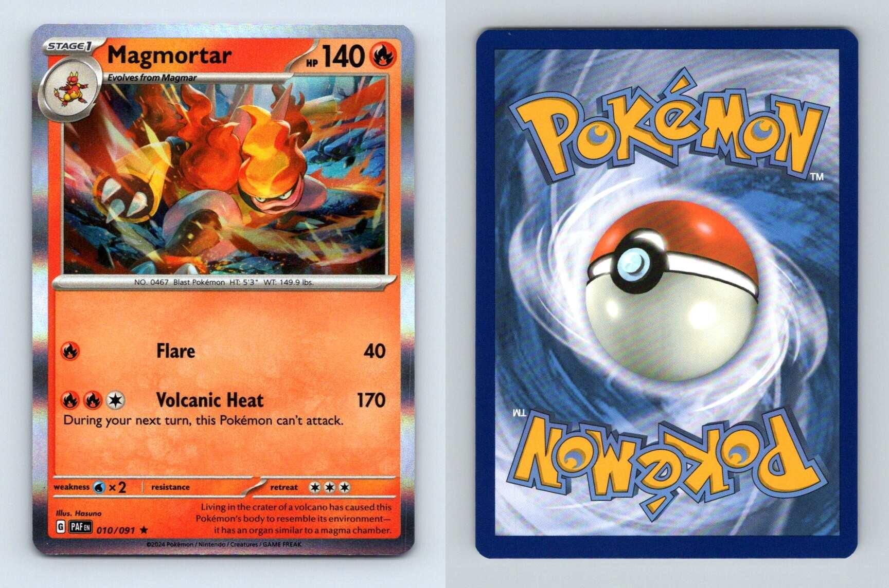 Magmortar 10/91 SV Paldean Fates Pokemon 2024 Rare Holo TCG Card