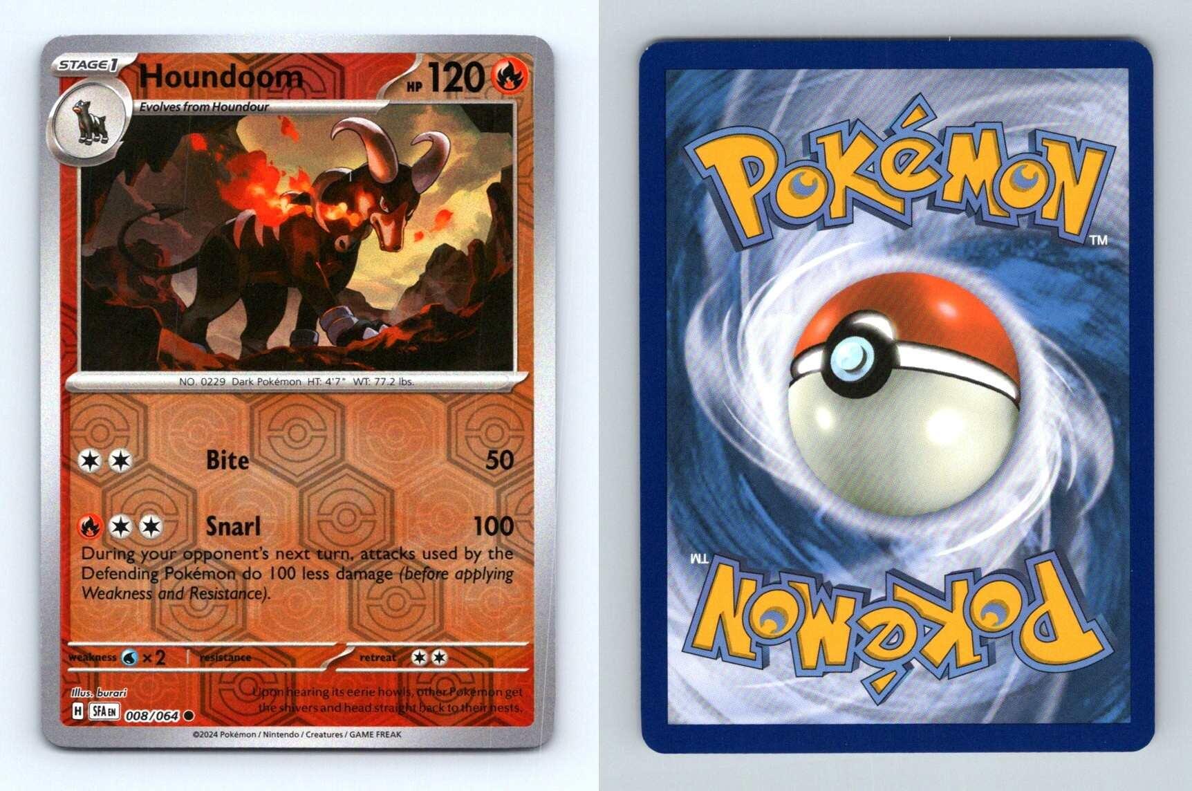 Houndoom 8/64 SV Shrouded Fable 2024 Reverse Holo Common Pokemon TCG Card