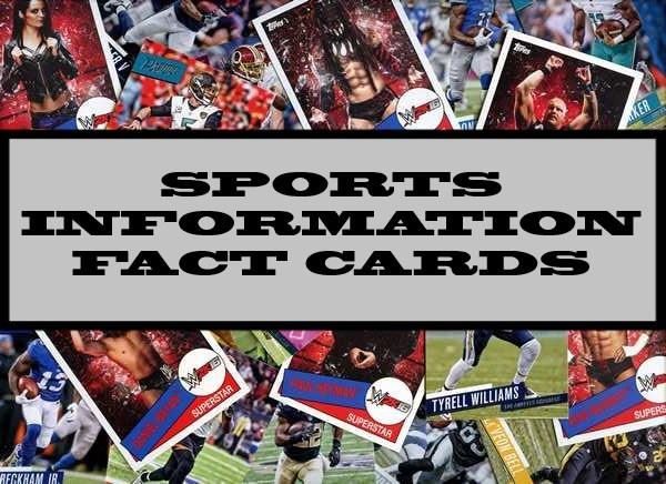 Sports Information Fact Cards