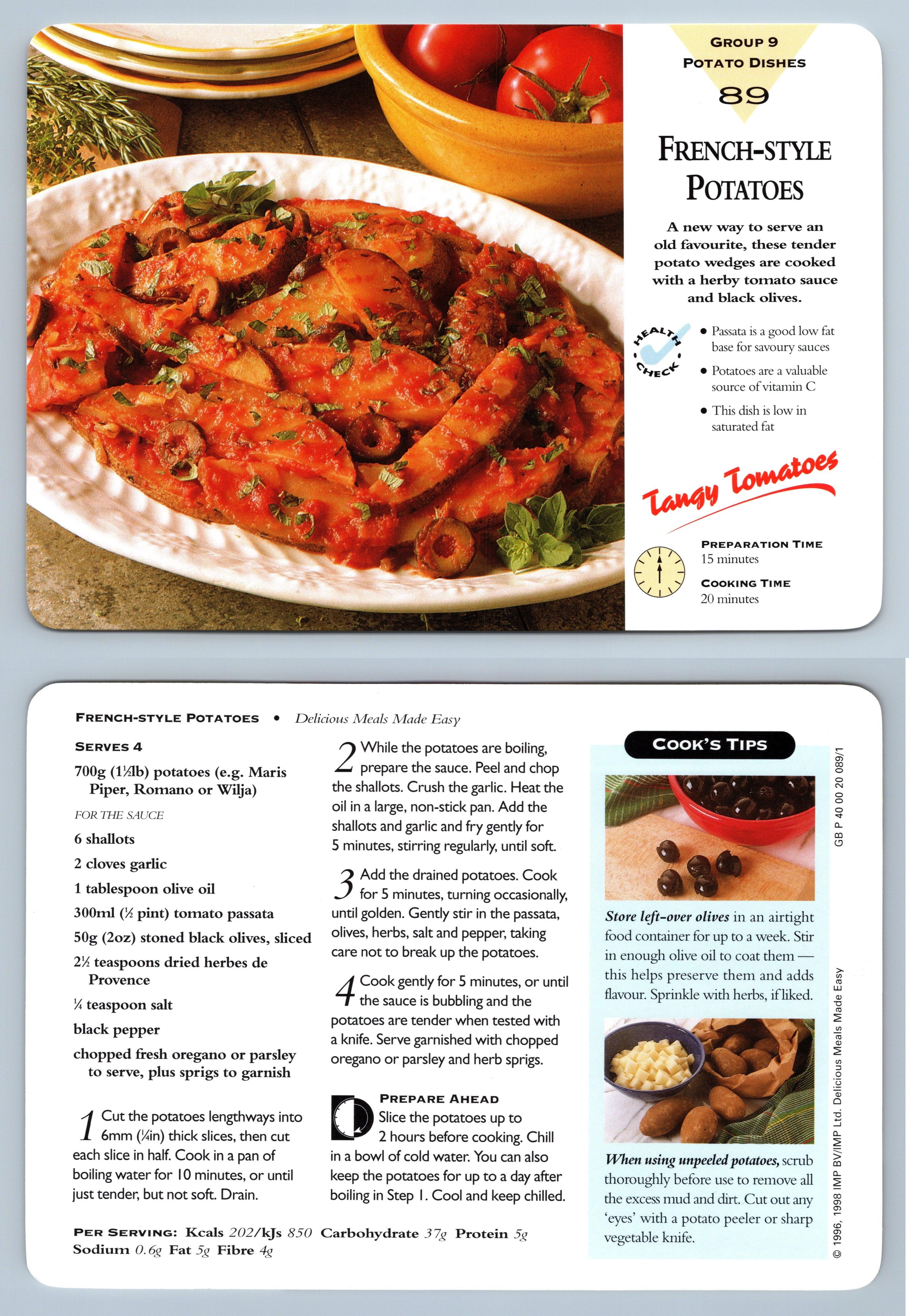 French-Style Potatoes #89 Potato - Delicious Meals Made Easy 1996-7