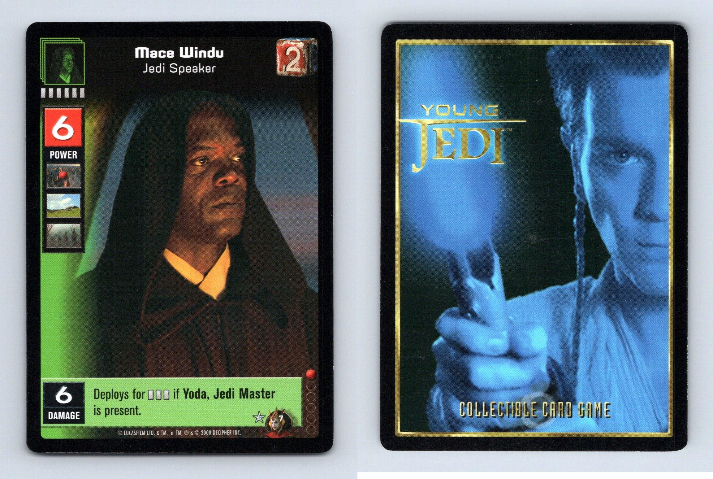 Mace Windu 7 Young Jedi Battle Of Naboo 2000 LS Rare CCG Card
