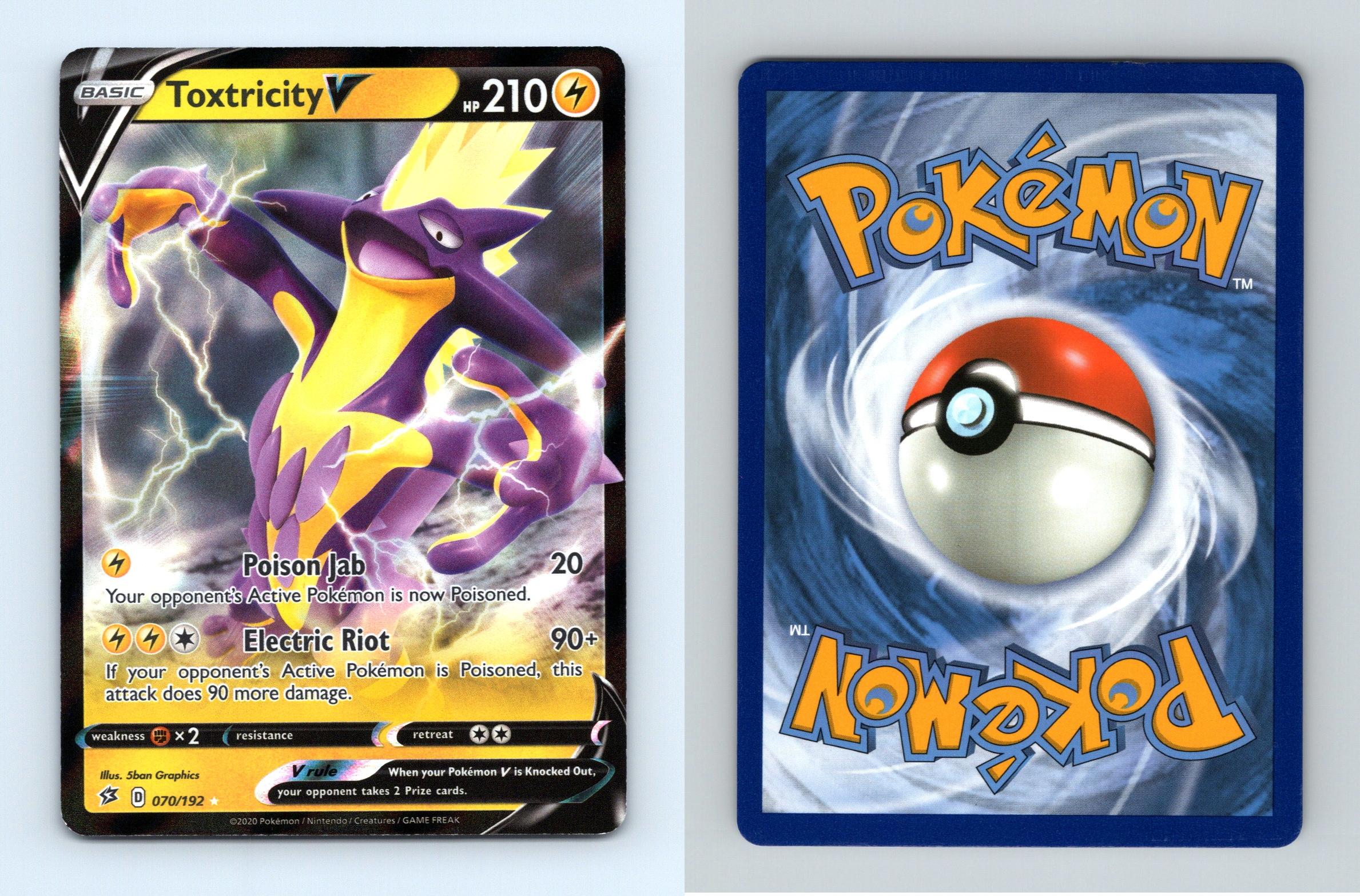 Toxtricity V 70/192 SWSH Rebel Clash Ultra Rare Half Art Pokemon TCG Card