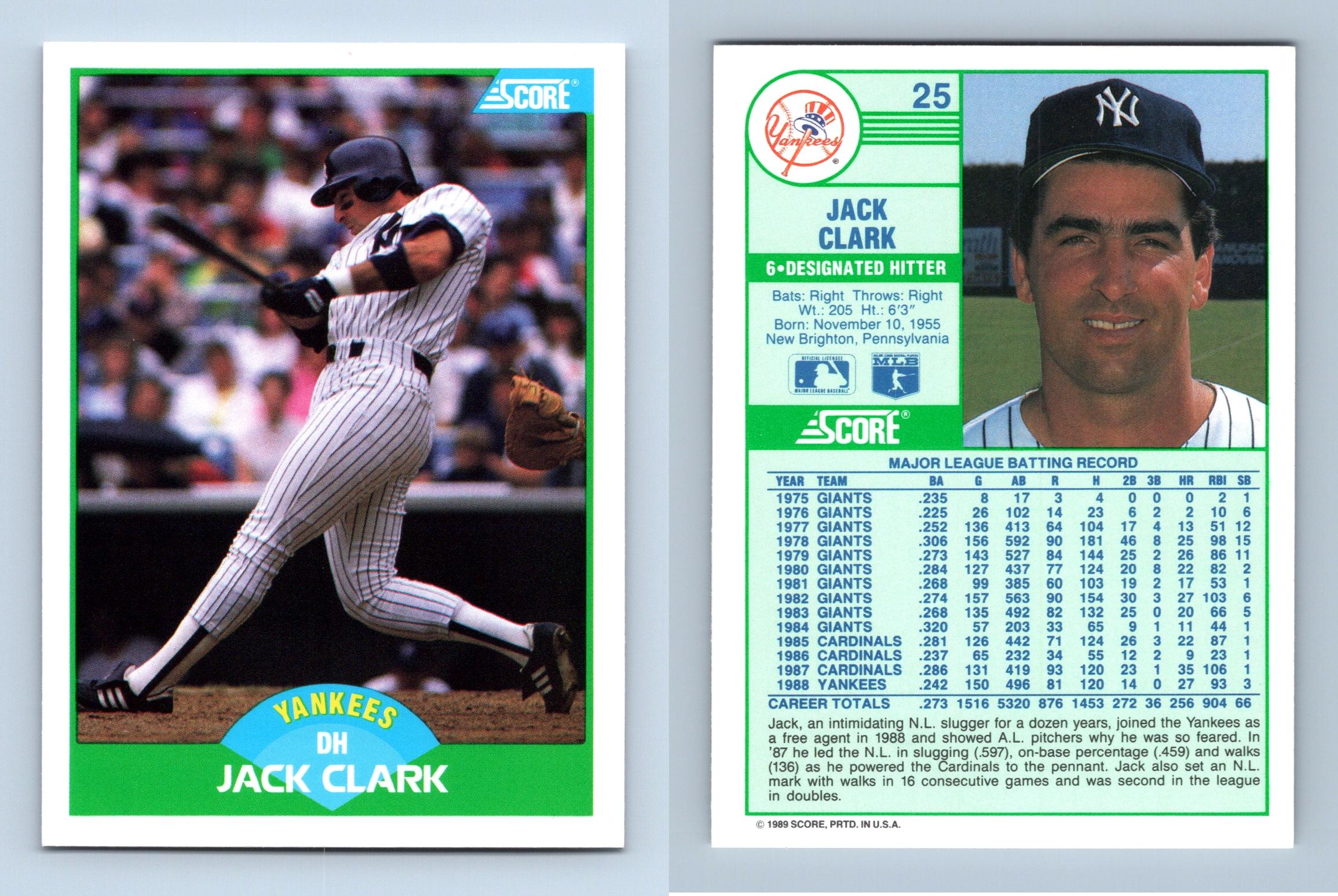 jack clark baseball card