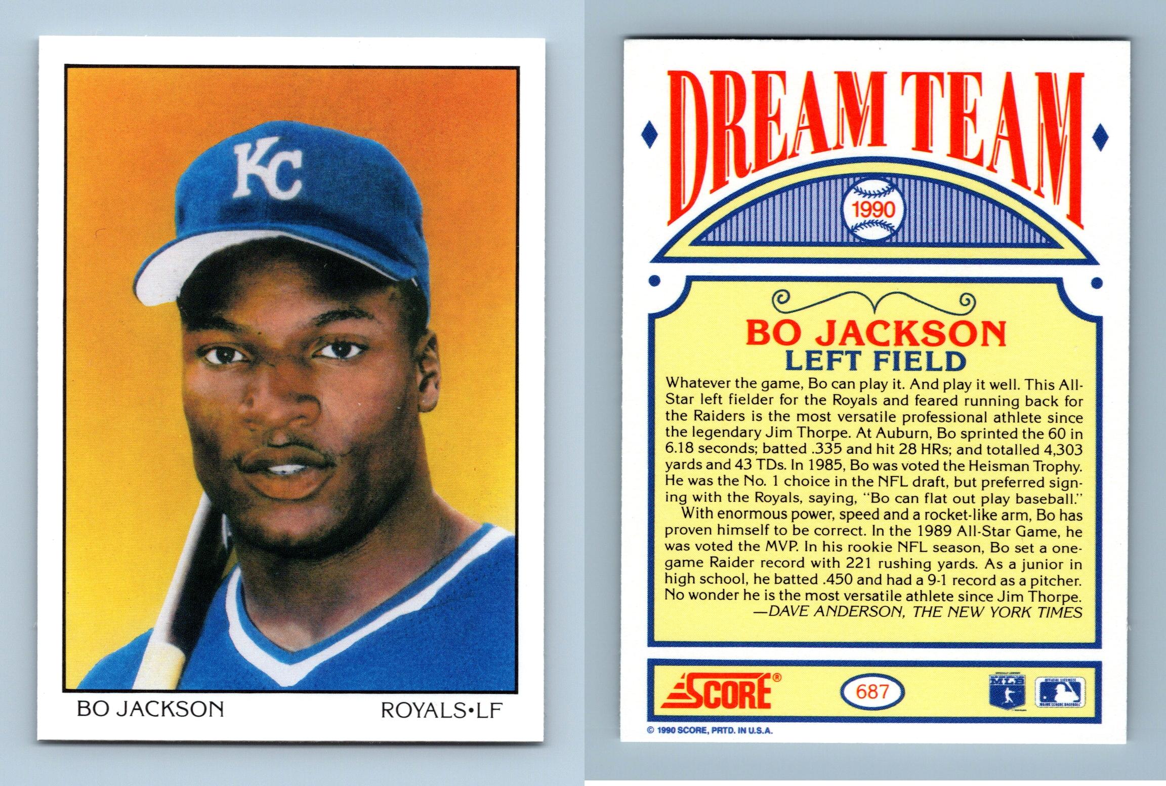 Bo Jackson Royals 687 Score 1990 Baseball Dream Team Trading Card
