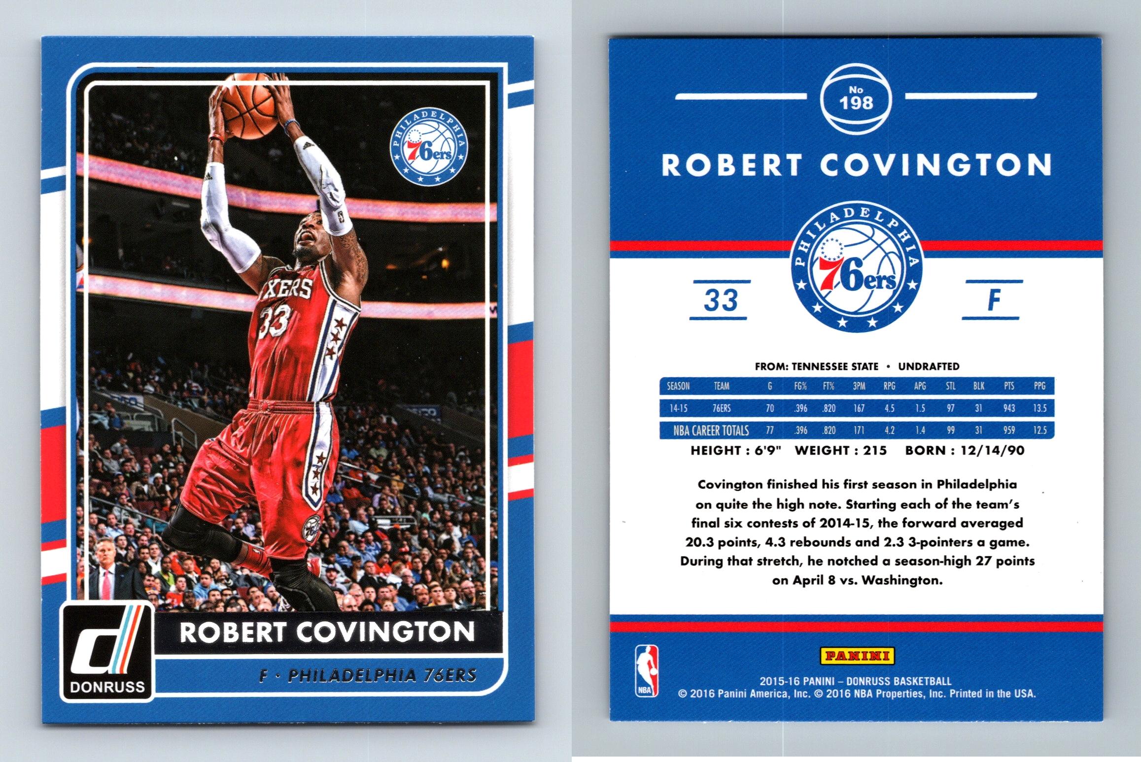 Robert Covington - 76ers #198 Donruss Basketball 2015-16 Panini