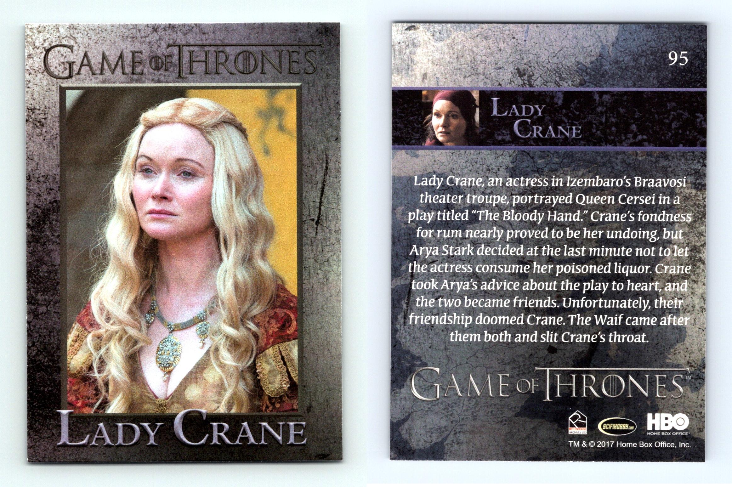 Lady Crane #95 Game Of Thrones Season 6 Rittenhouse 2017 Trading Card