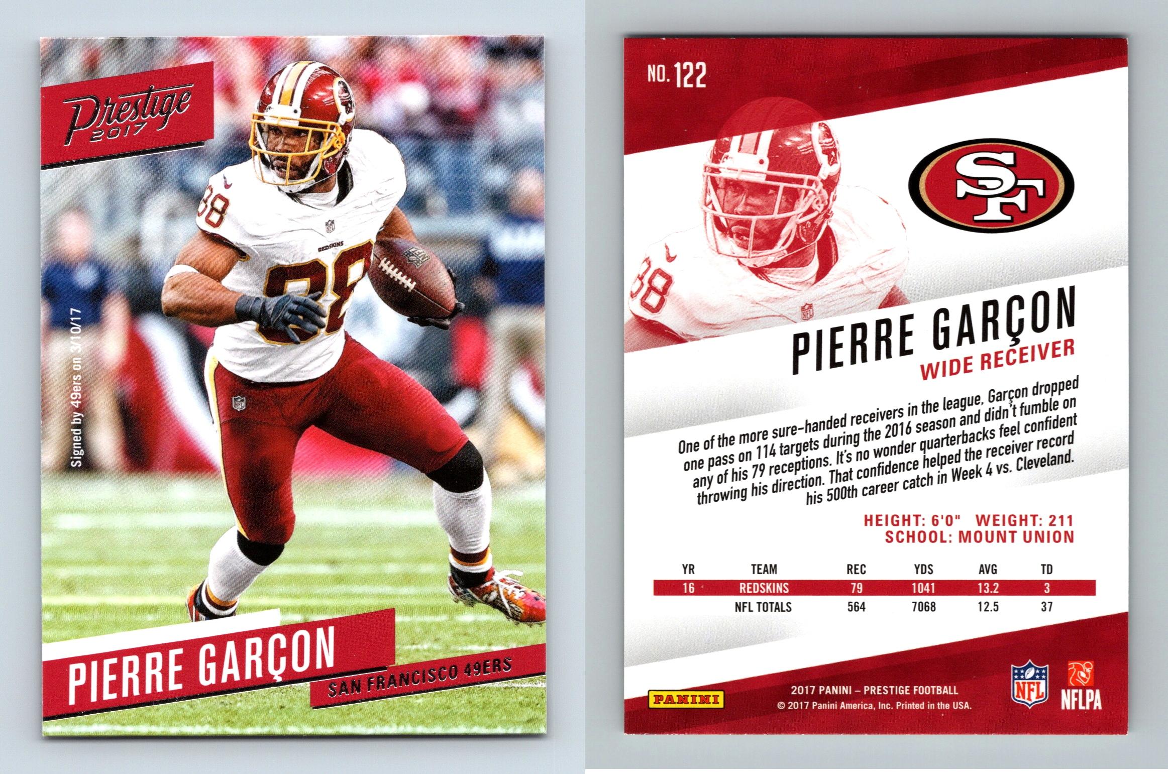 Pierre Garcon - 48ers #122 Prestige Football 2017 Panini Trading Card