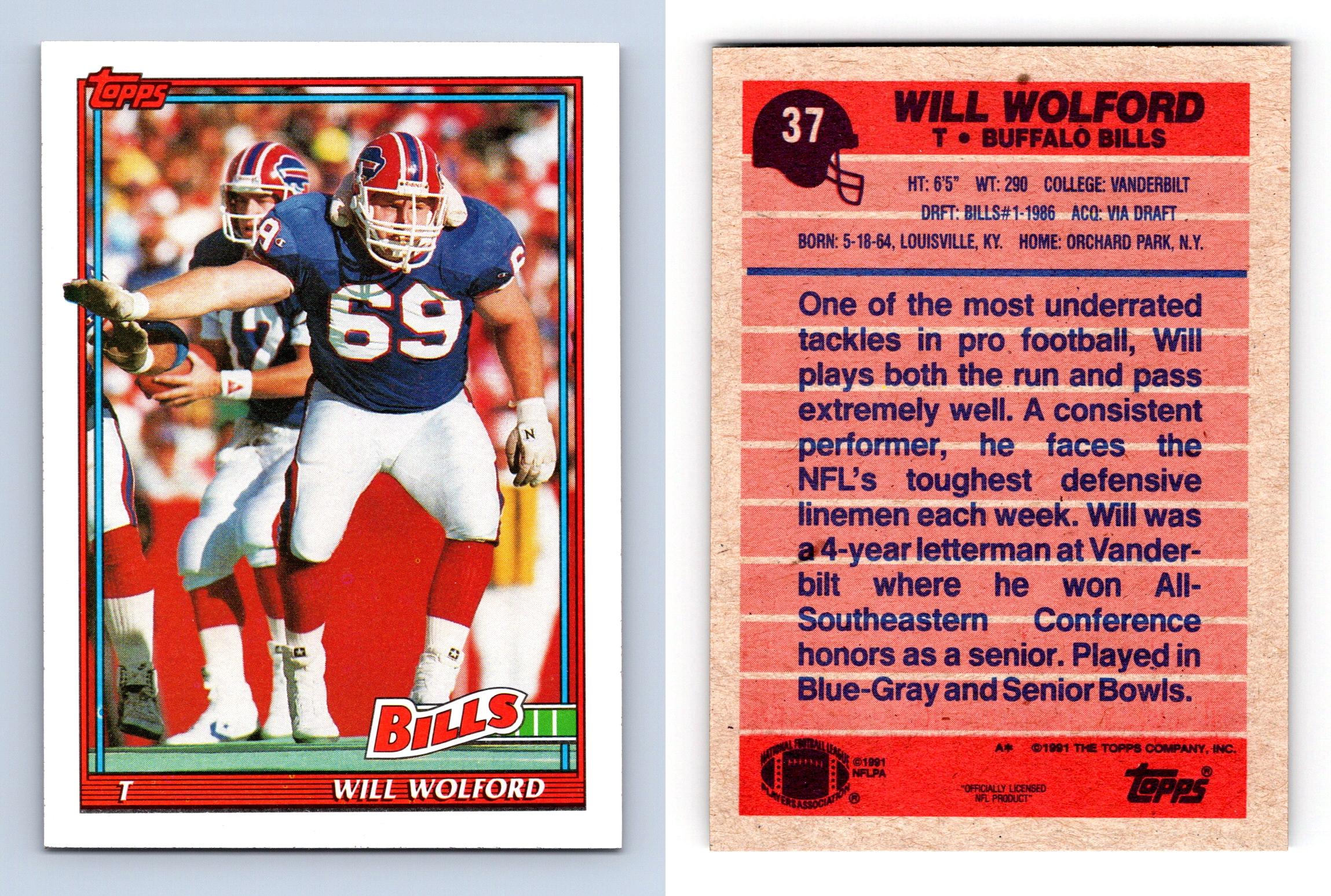 Will Woolford 37 Topps 1991 American Football Trading Card