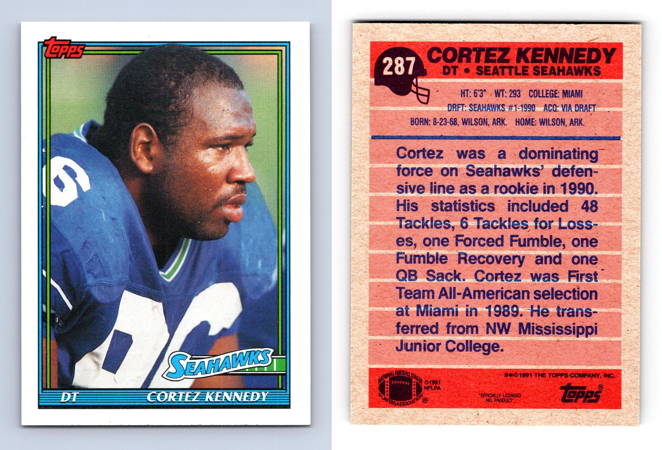 Cortez Kennedy #287 Topps 1991 American Football Trading Card