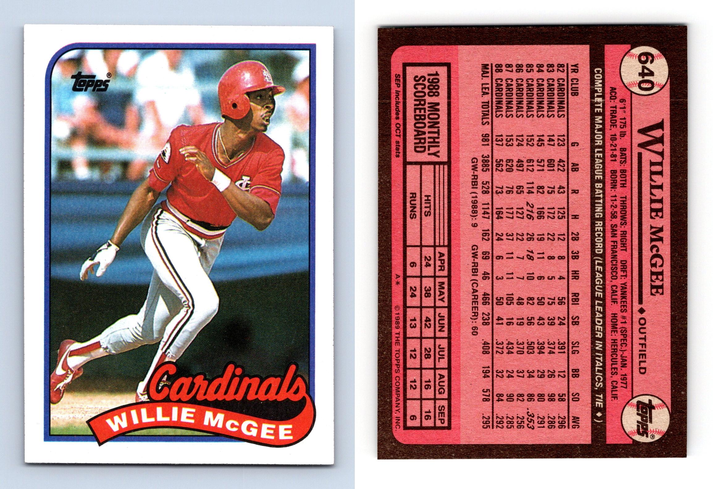 Willie McGee #640 Topps 1989 Baseball Trading Card