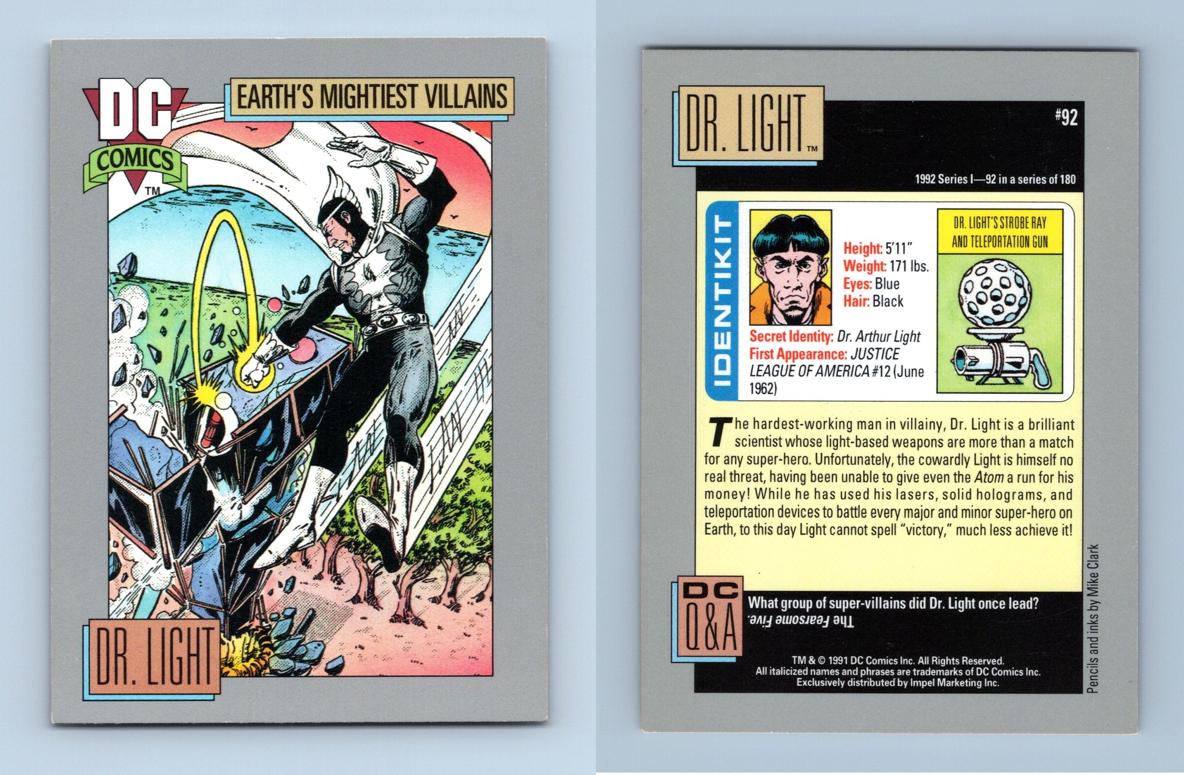 Dr. Light #92 DC Comics Cosmic 1992 Impel Trading Card