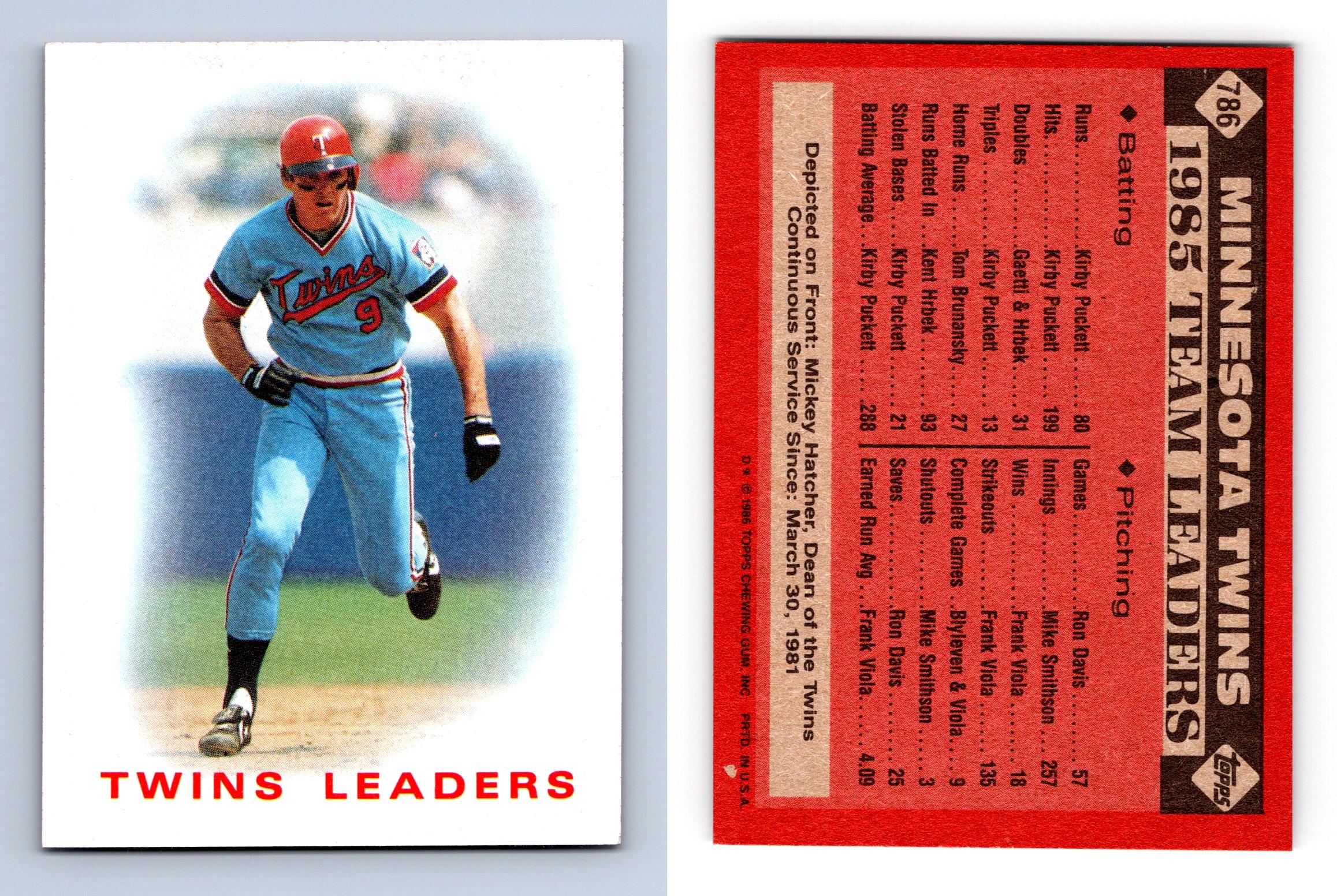 Twins Leaders #786 Topps 1986 Baseball Trading Card