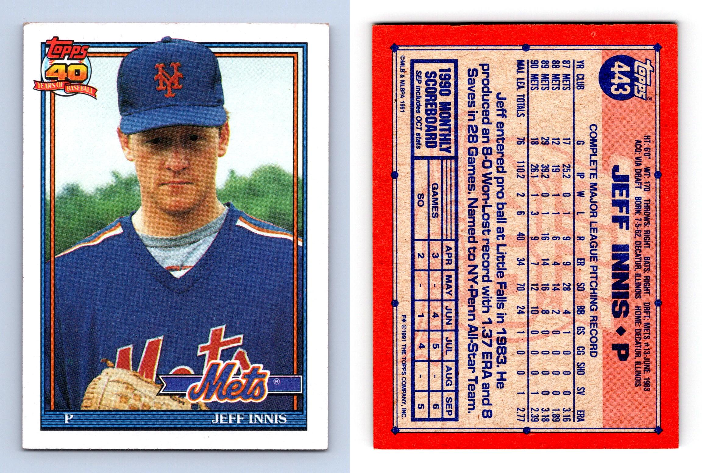 Jeff Innis 443 Topps 40 Years Of Baseball 1991 MLB Trading Card