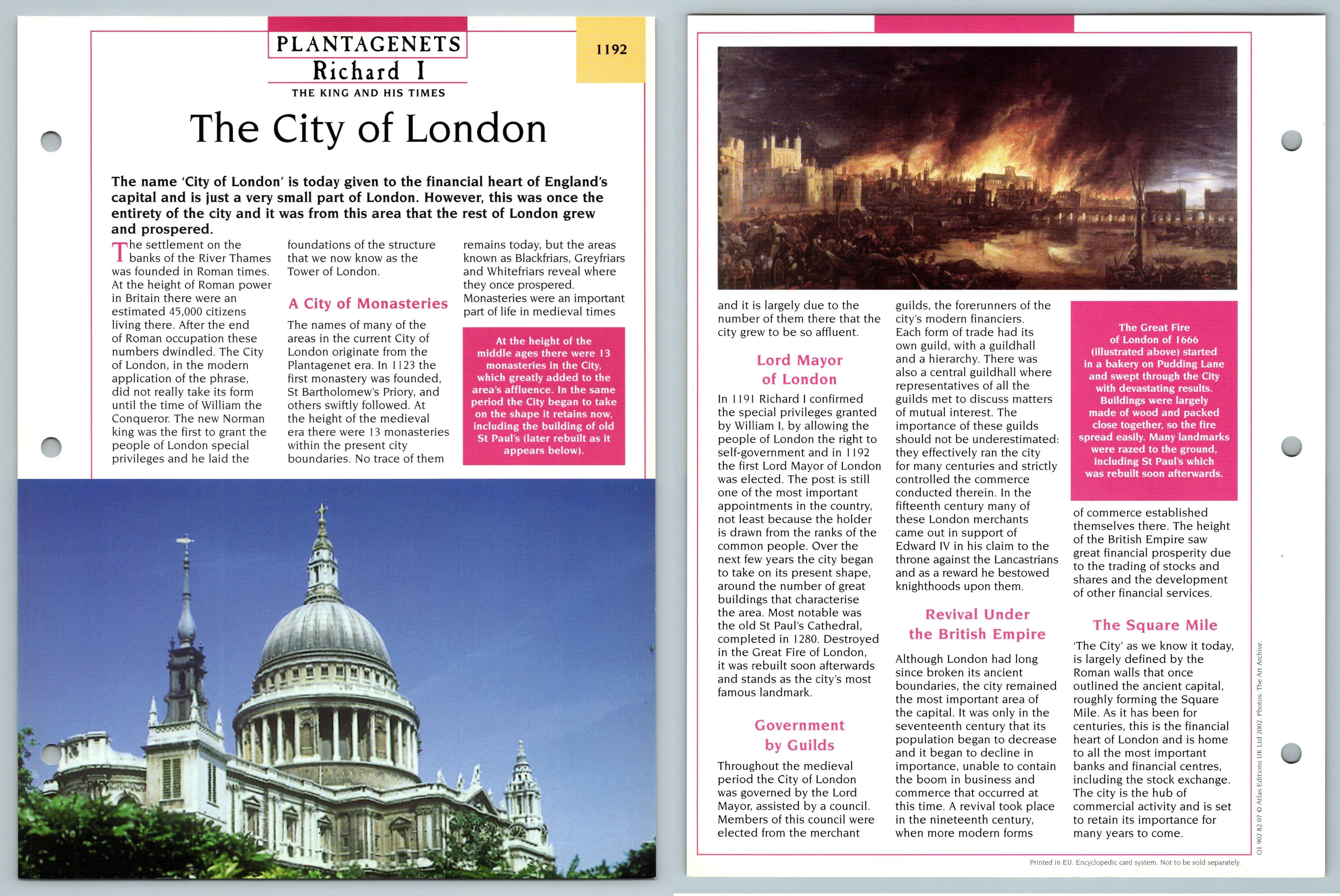 The City Of London 1192 Atlas Kings & Queens Of GB Maxi Card