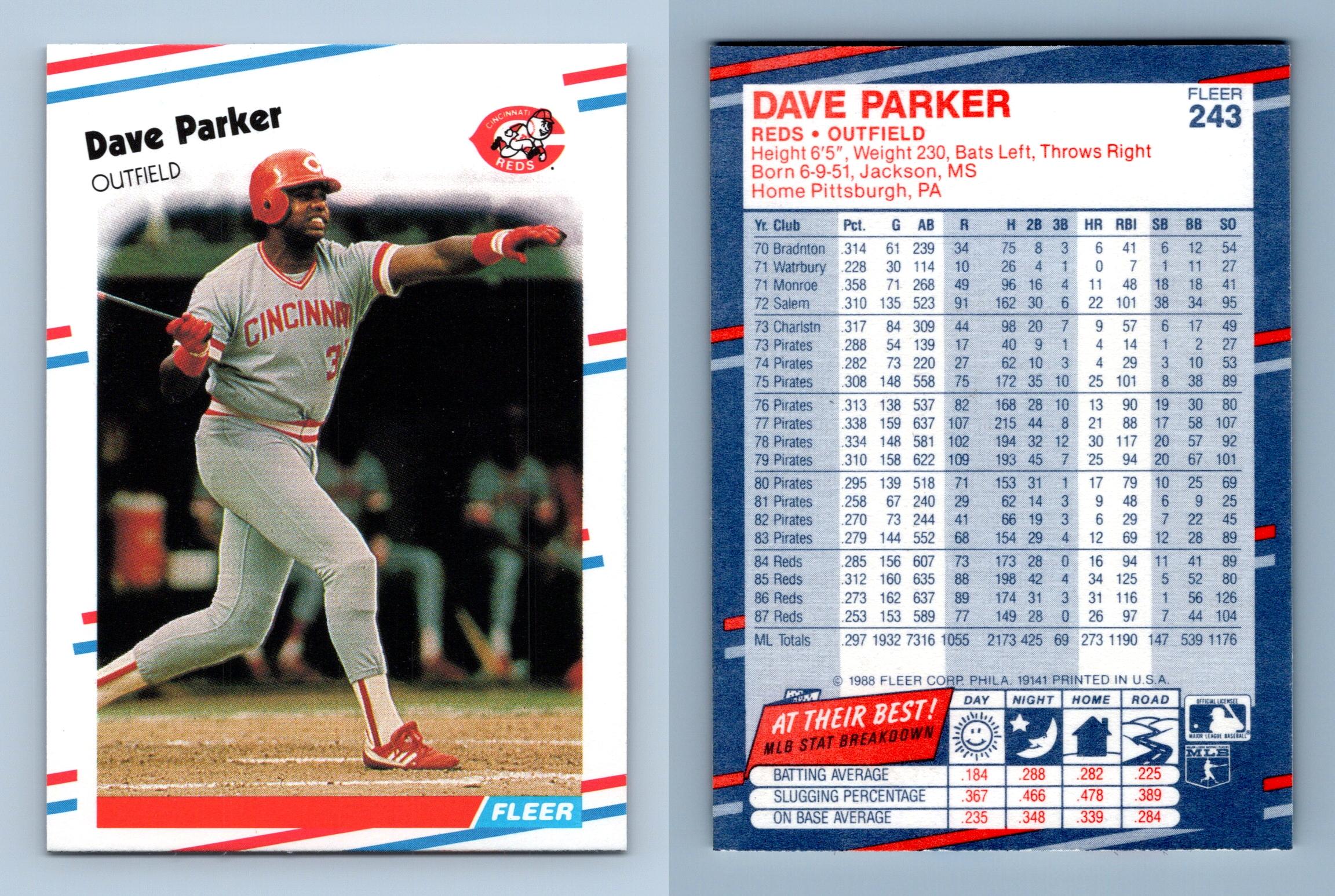 Dave Parker - Reds #243 Fleer 1988 Baseball Trading Card