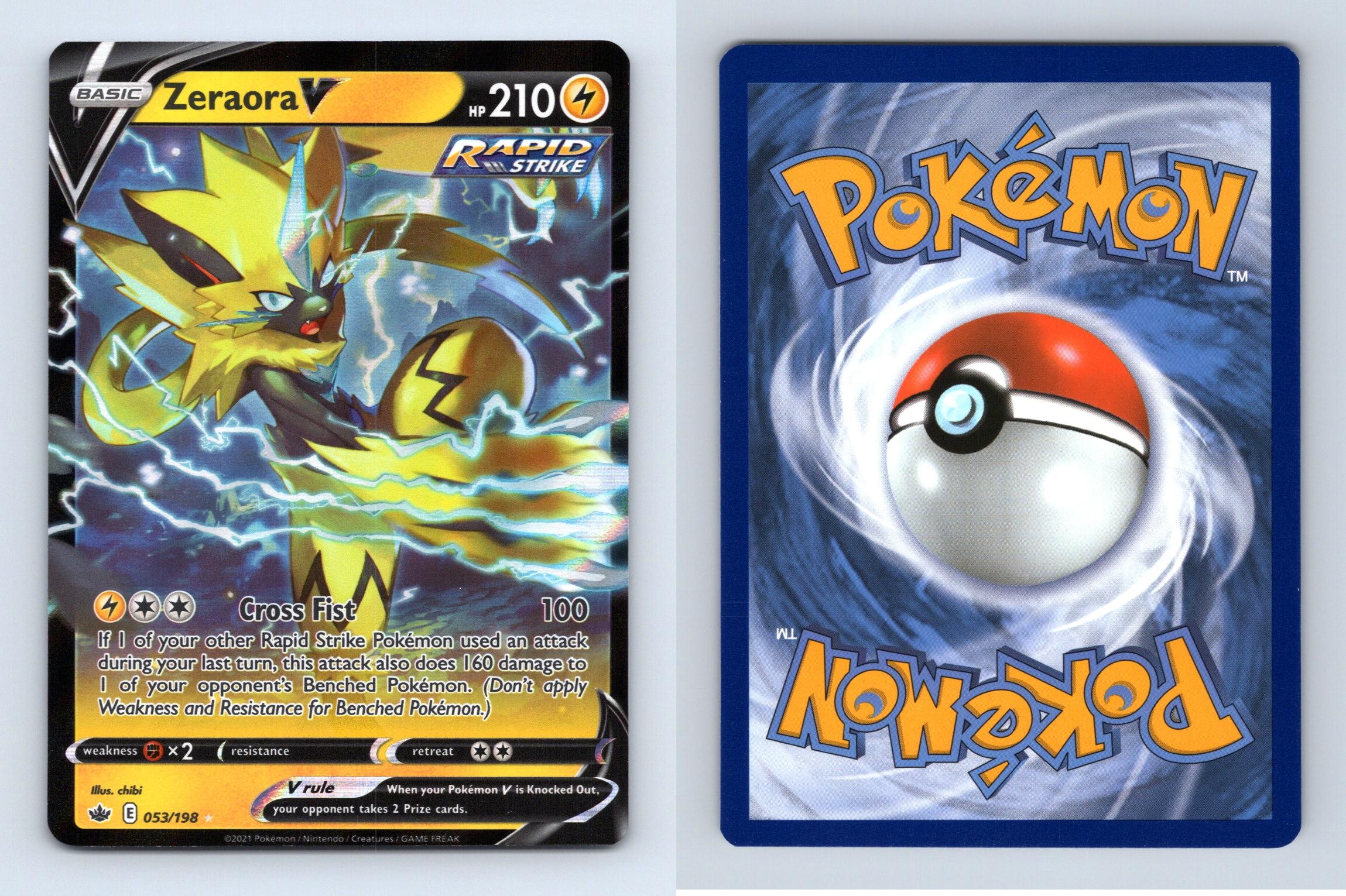 Zeraora V 53/198 SWSH Chilling Reign Ultra Rare Half Art Pokemon TCG