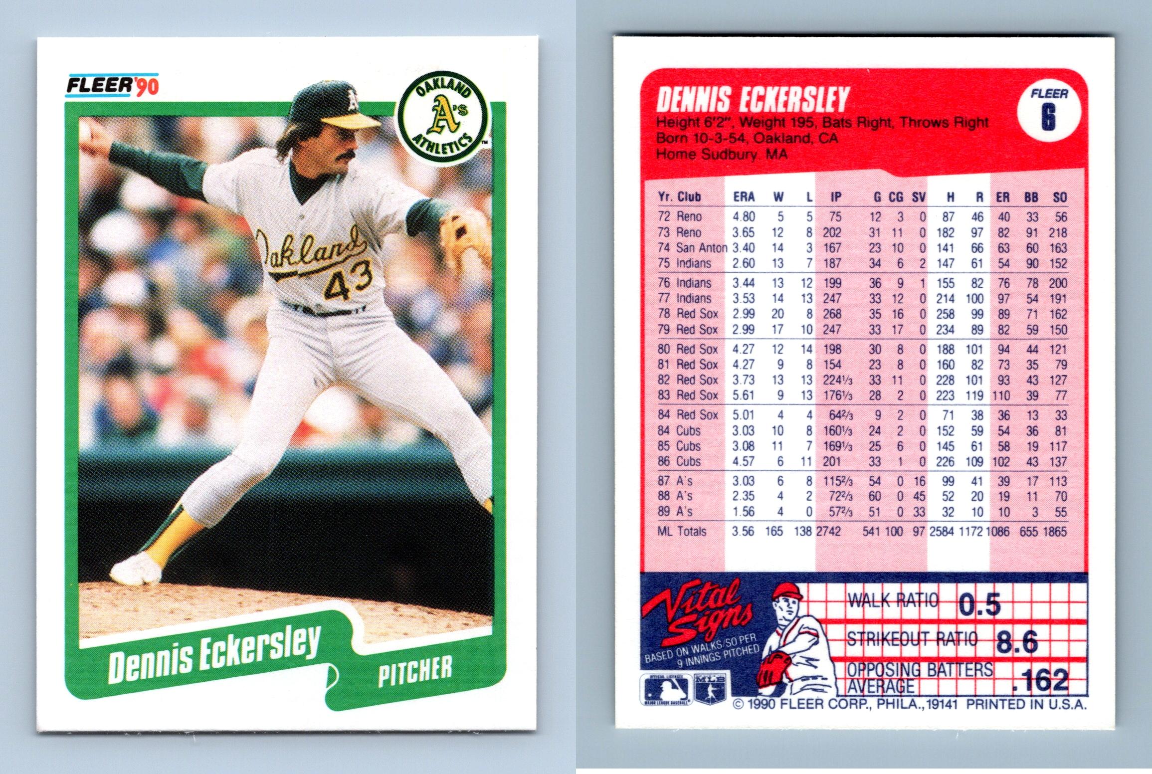 Fleer Dennis Eckersley Baseball Trading Cards