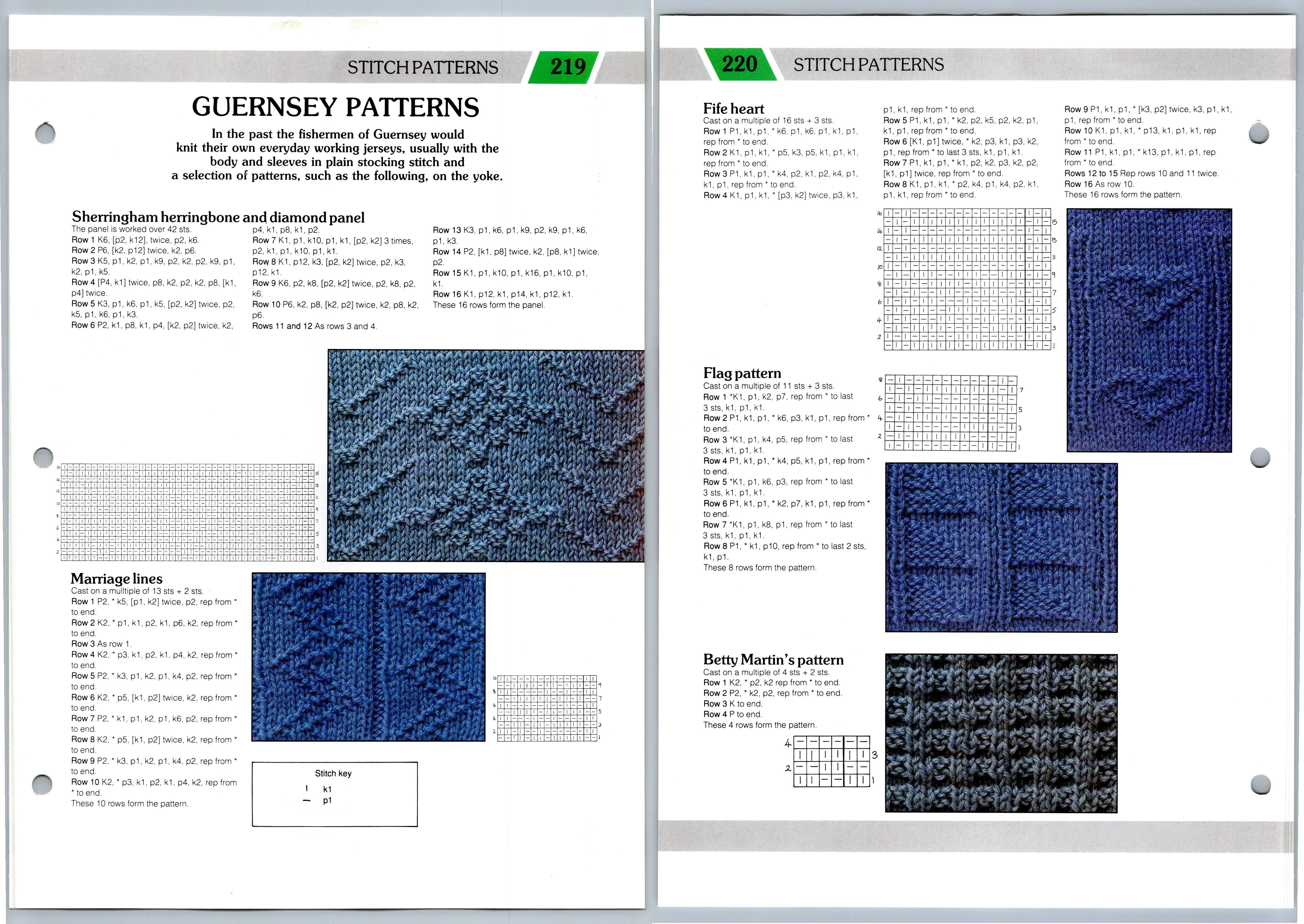 Guernsey Patterns 219 & 220 Stitch Creative Knitting Pattern