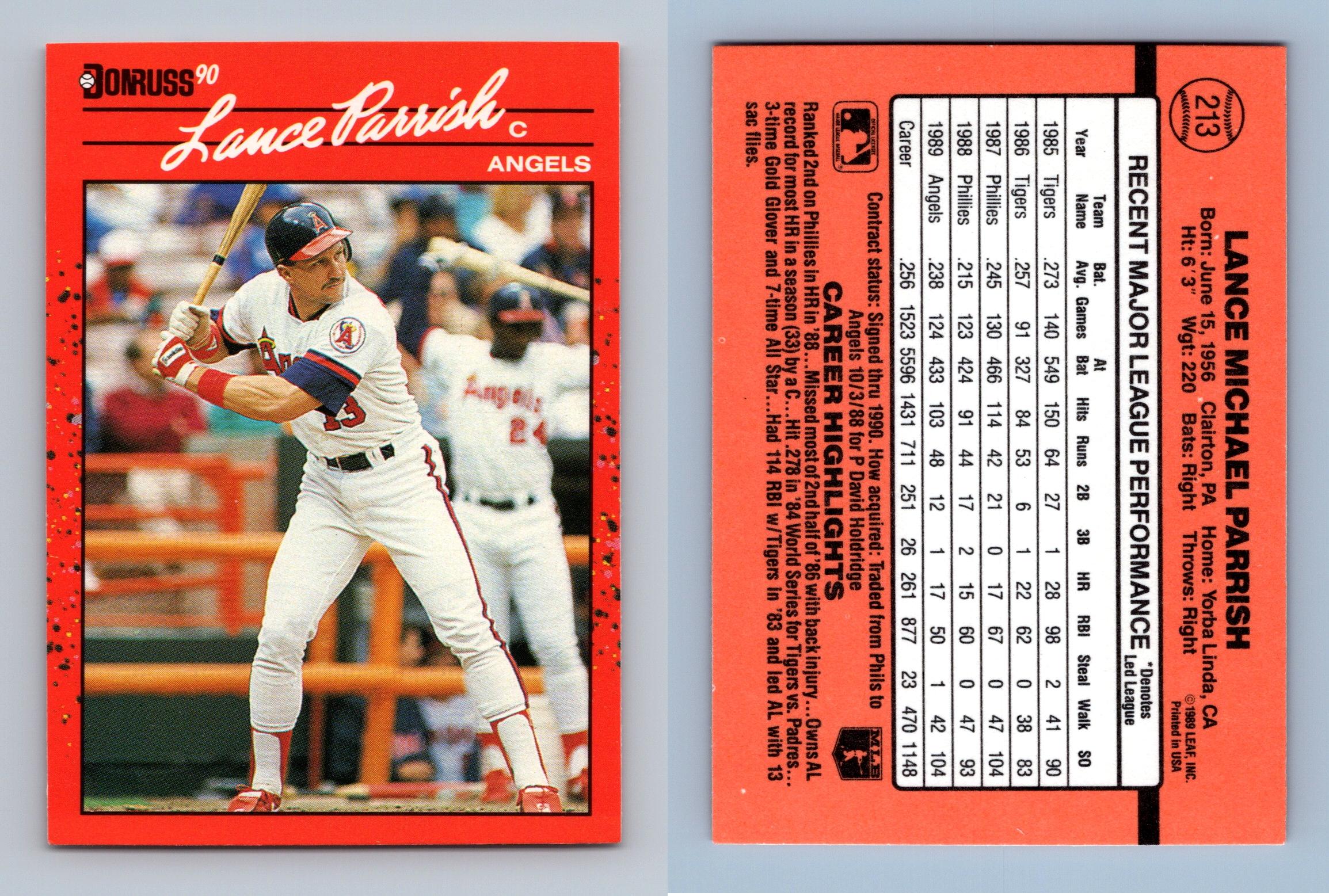 Lance Parrish - Angels #213 Donruss 1990 Baseball Trading Card