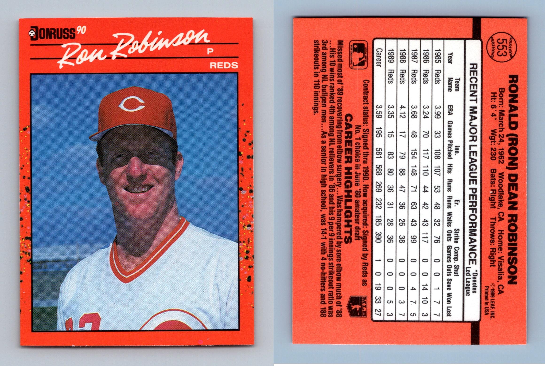 Ron Robinson autographed Baseball Card (Cincinnati Reds) 1990 Donruss #553