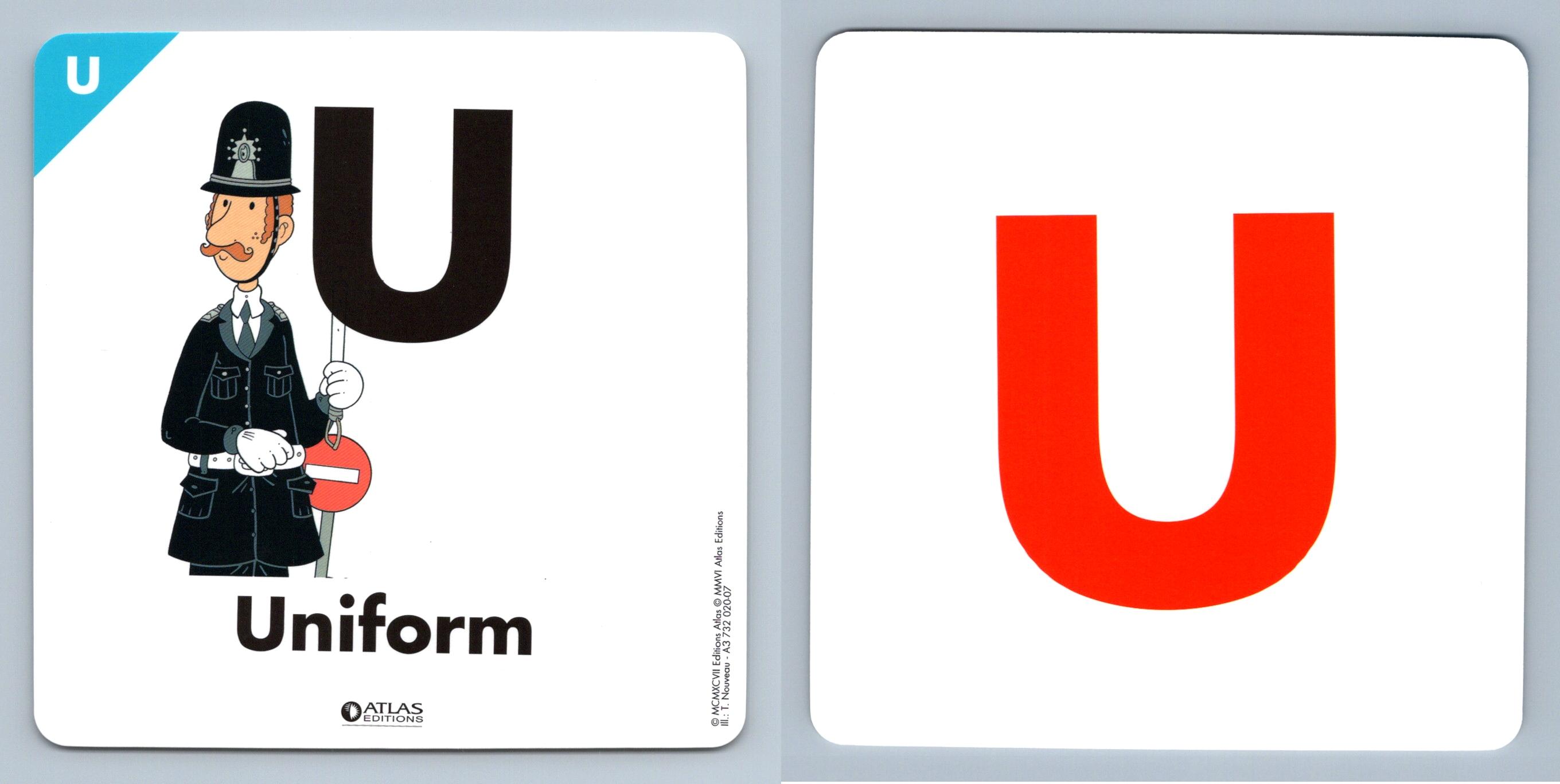 Uniform - U - Atlas Editions Play & Learn Flash Card