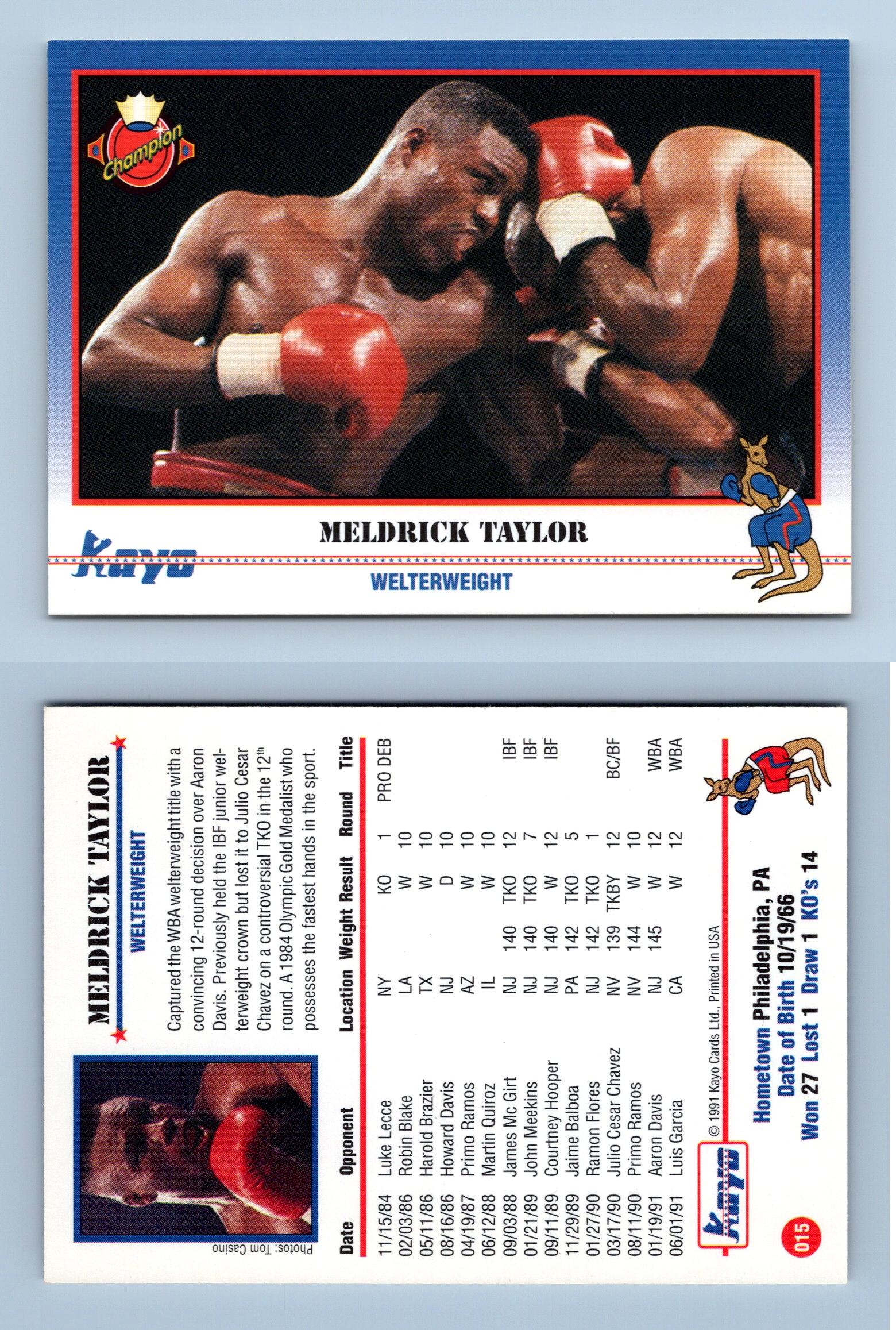 Meldrick Taylor #15 Kayo Boxing 1991 Trading Card