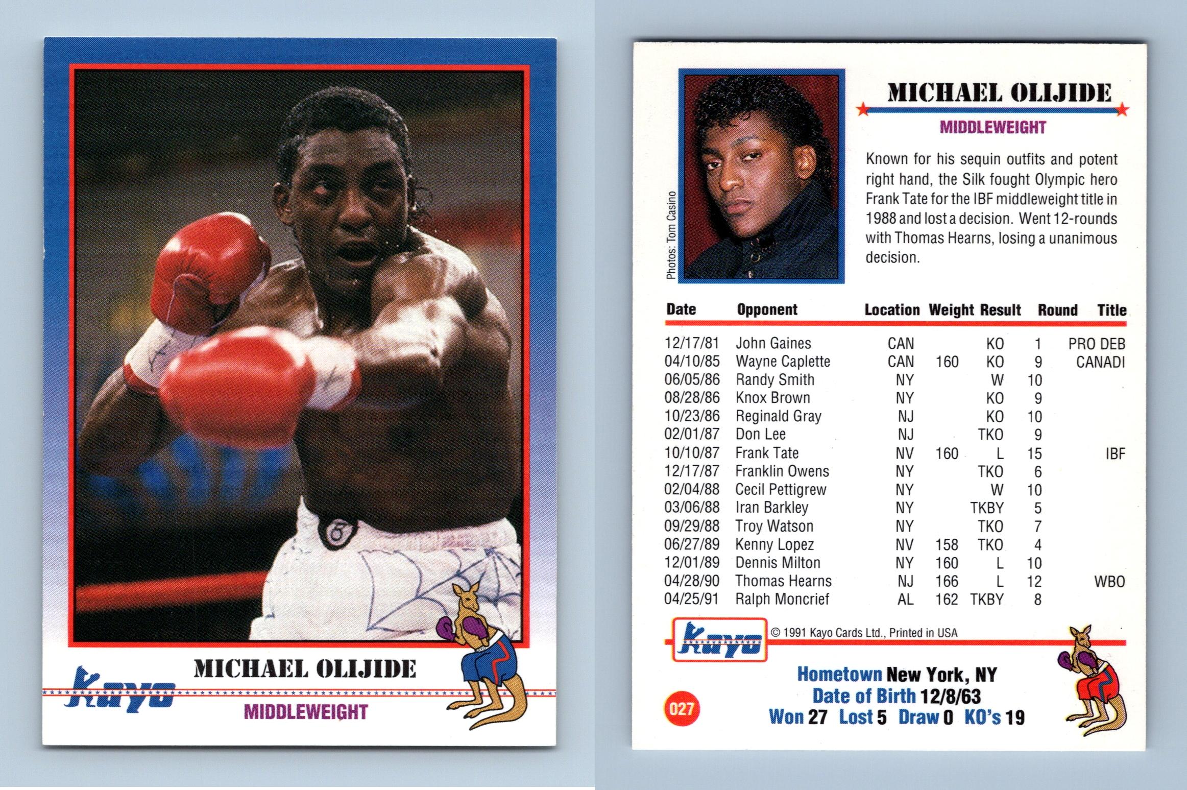 Michael Olijide #27 Kayo Boxing 1991 Trading Card