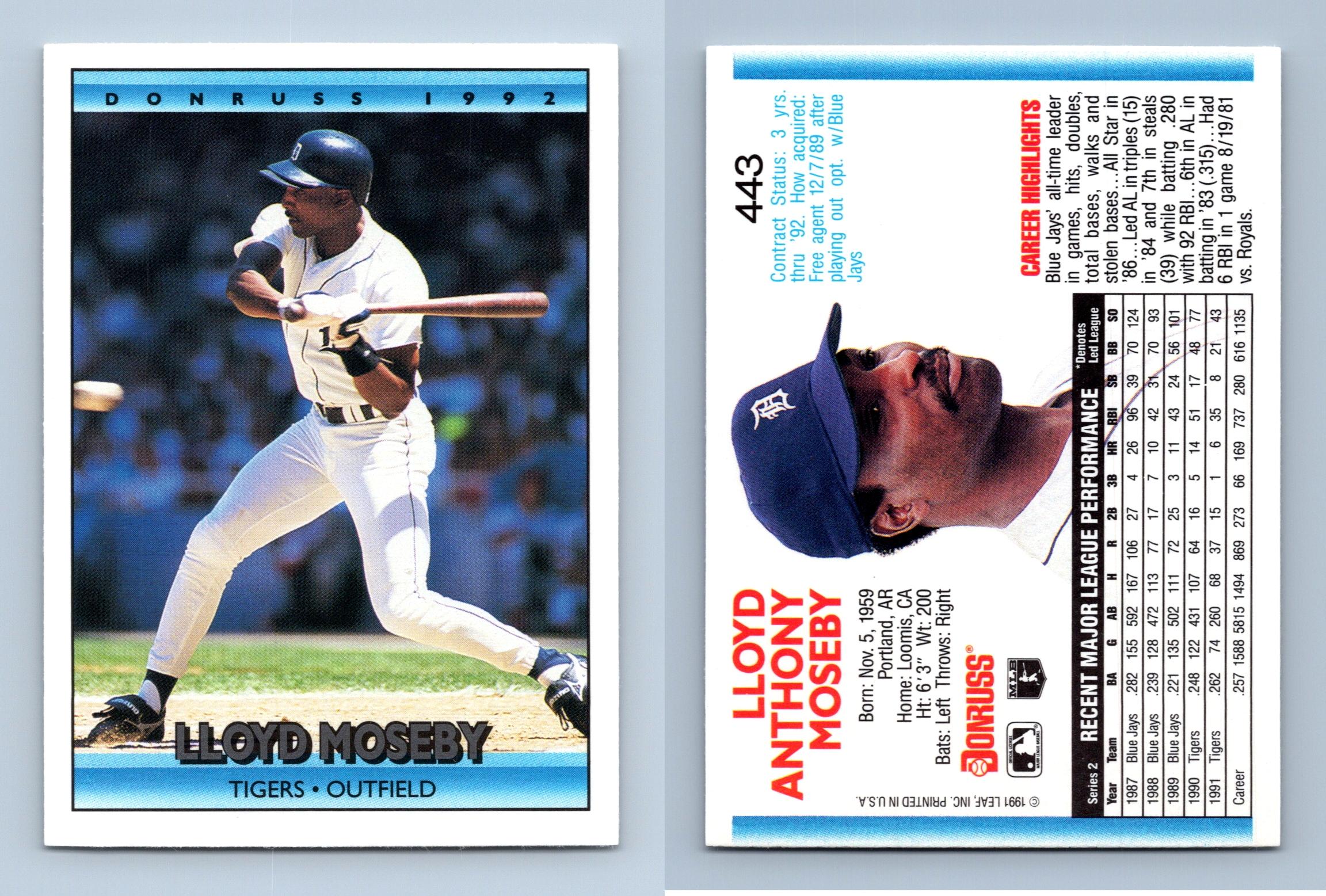 Lloyd Moseby Baseball Cards