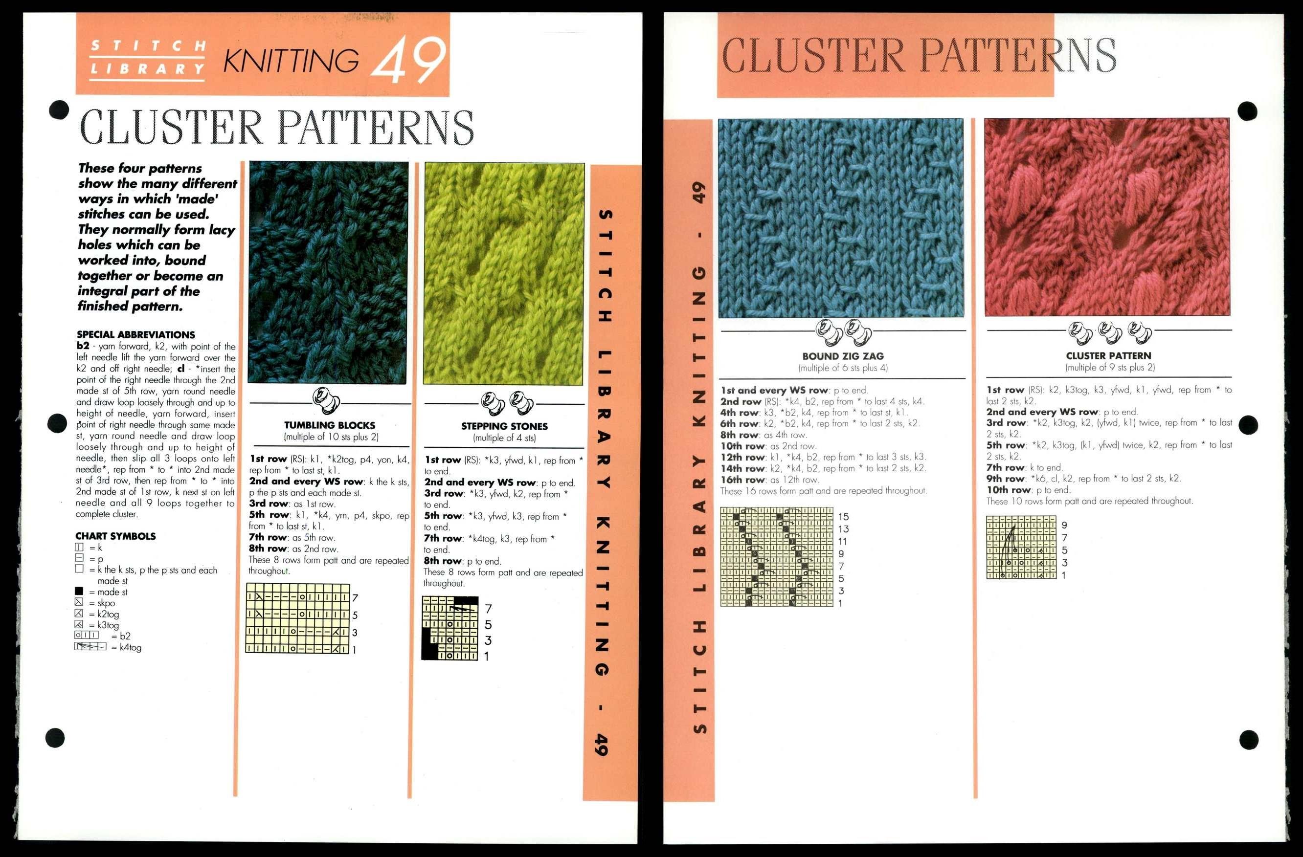 Cluster Patterns 49 Creative Needles Stitch Library Knitting Pattern