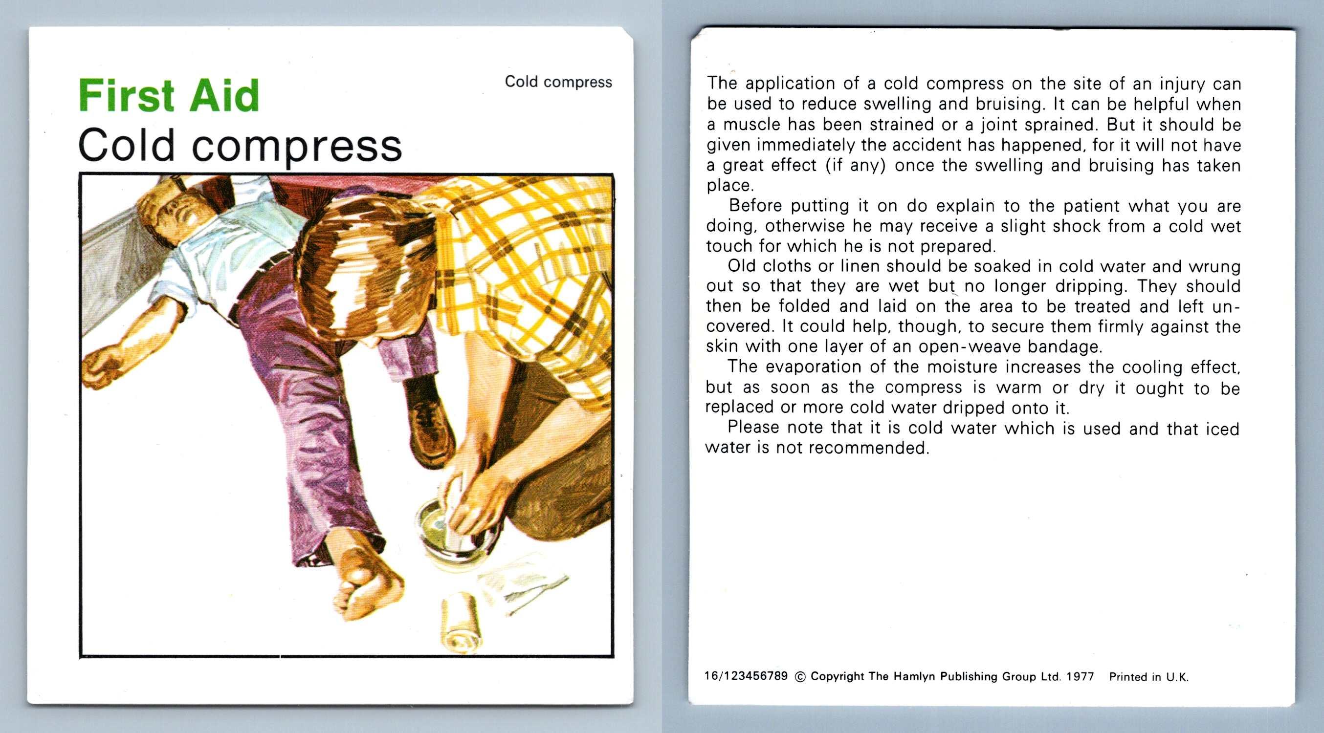 Cold Compress First Aid Home Medical Guide 1975 8 Hamlyn Card