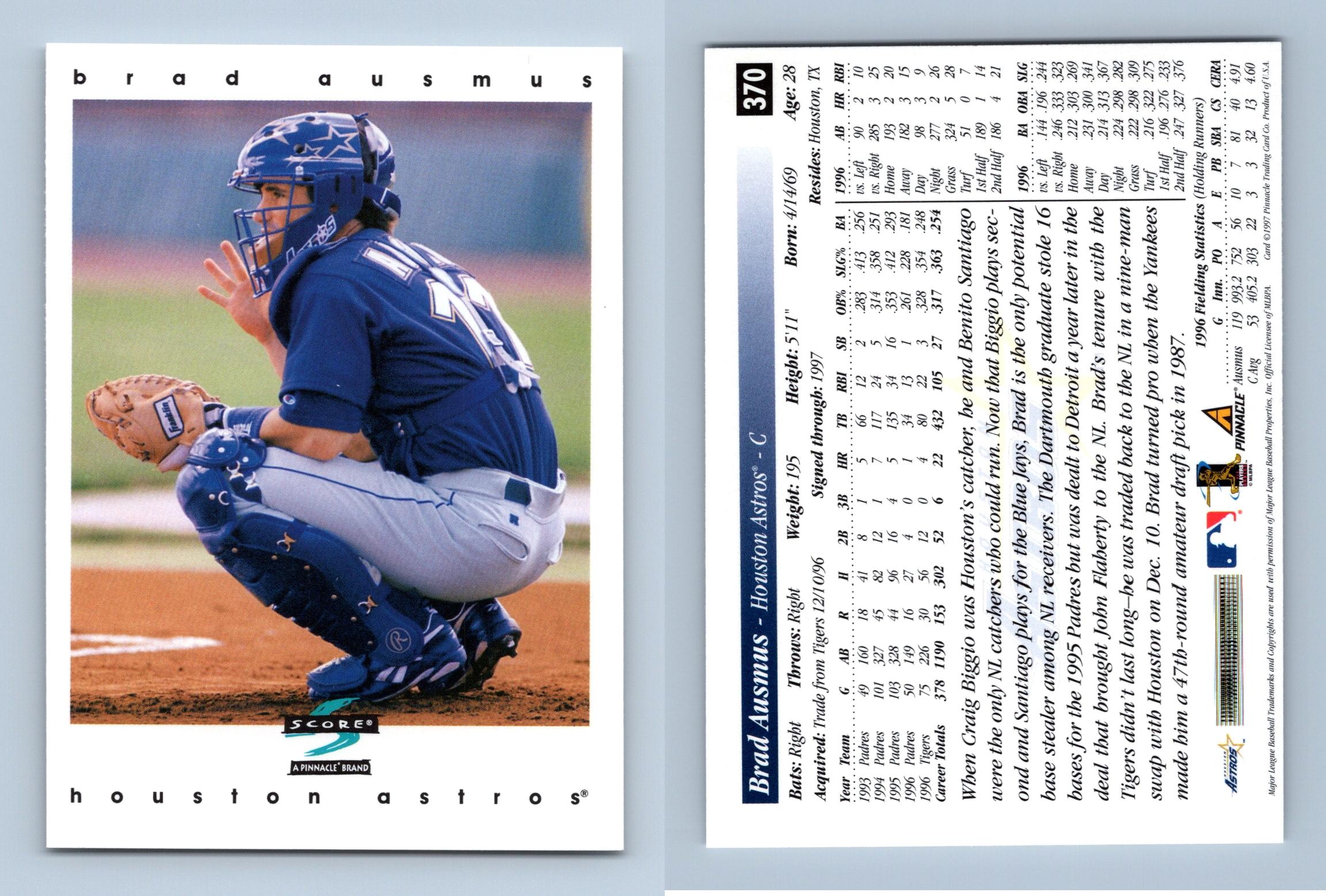 Brad Ausmus - Astros #370 Score 1997 Baseball Trading Card