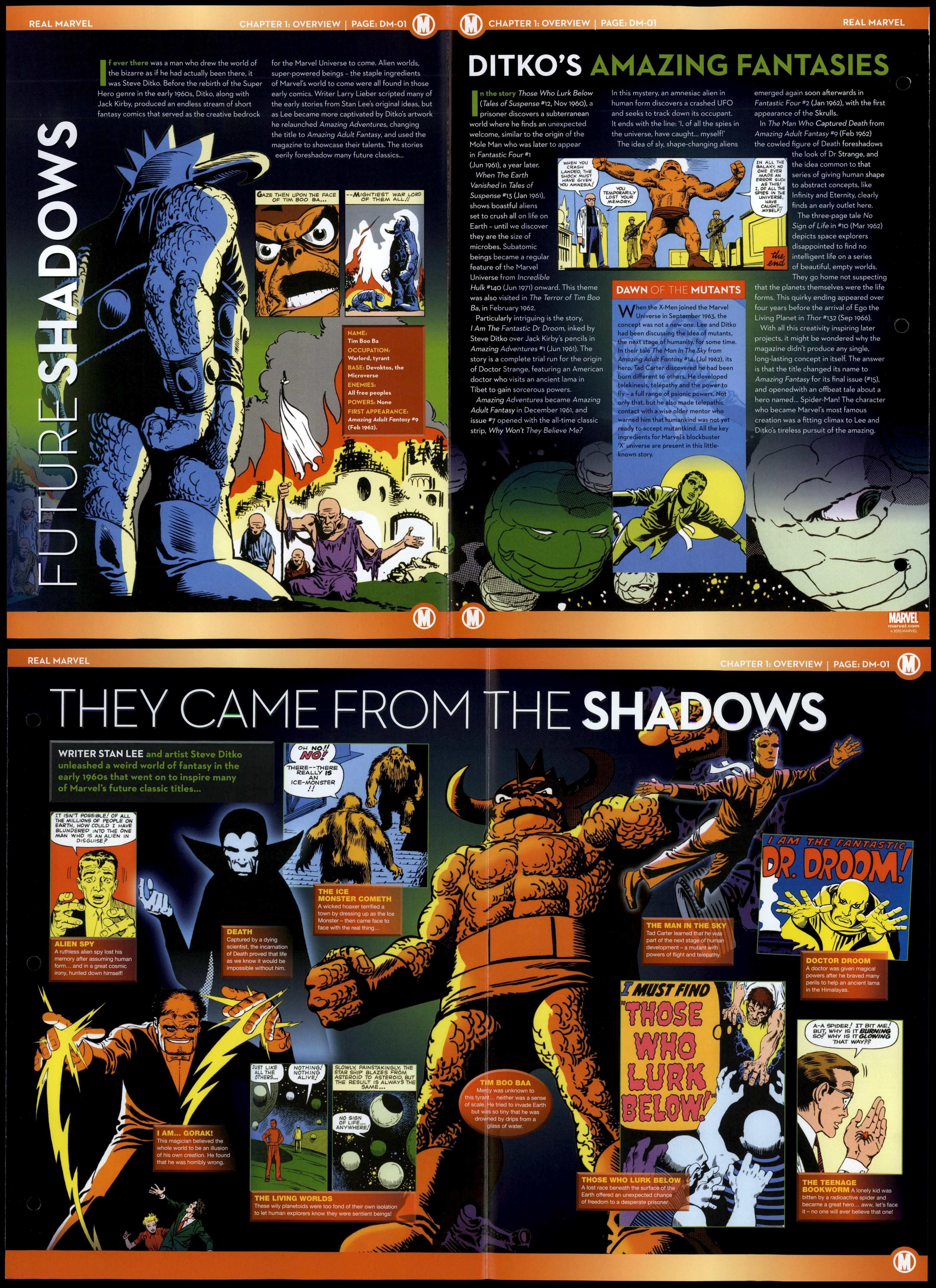 Future Shadows #DM-01 Overview - Real Marvel Fact File Fold-Out Page