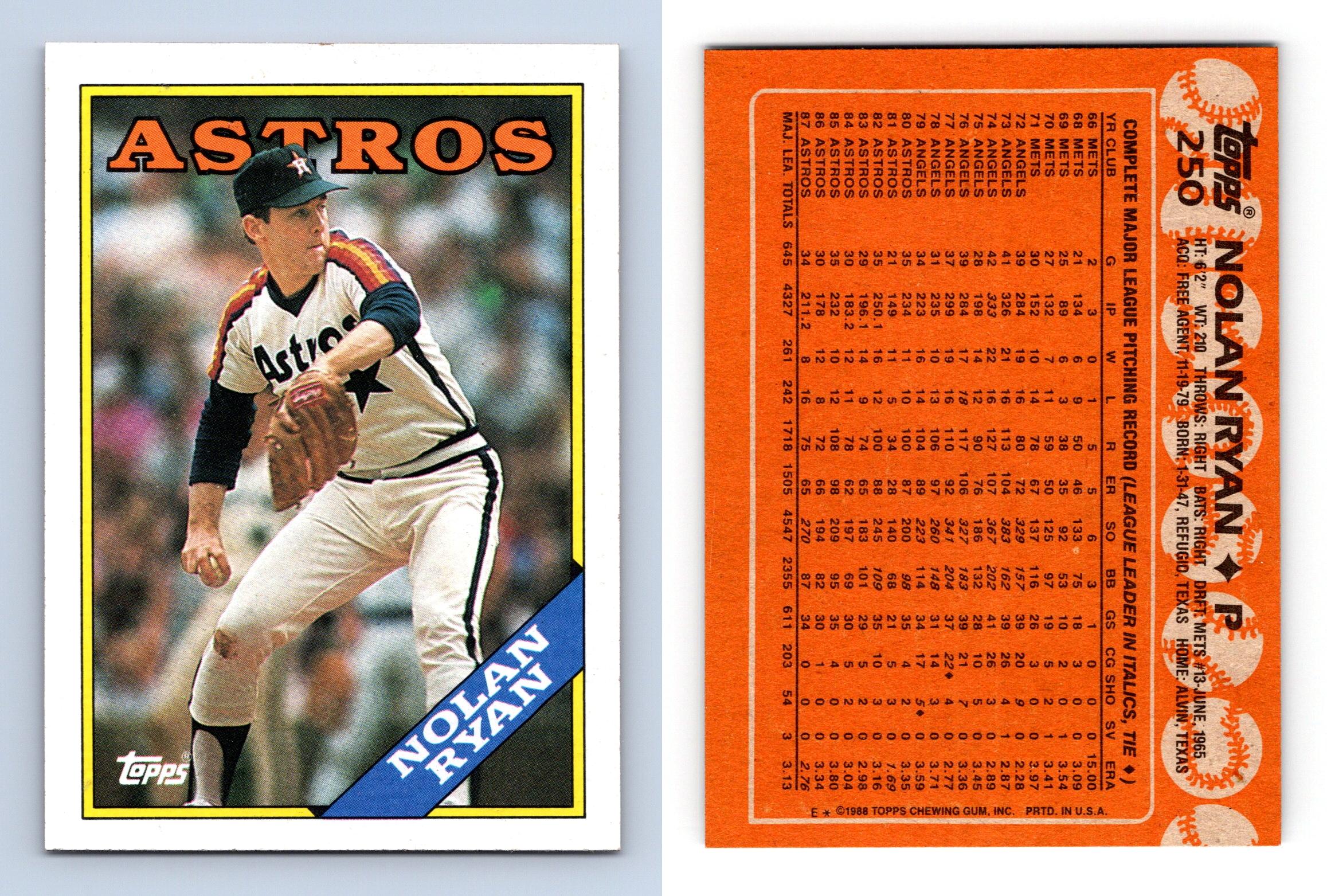 Topps 1988 Nolan Ryan - Astros - Card 250