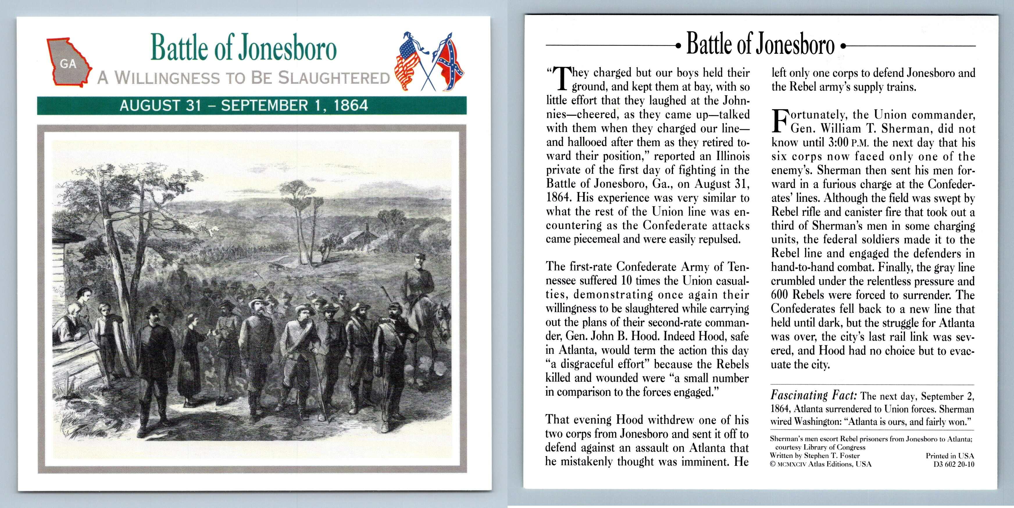 A Willingness To Be Slaughtered Battle Of Jonesboro Battles 1864