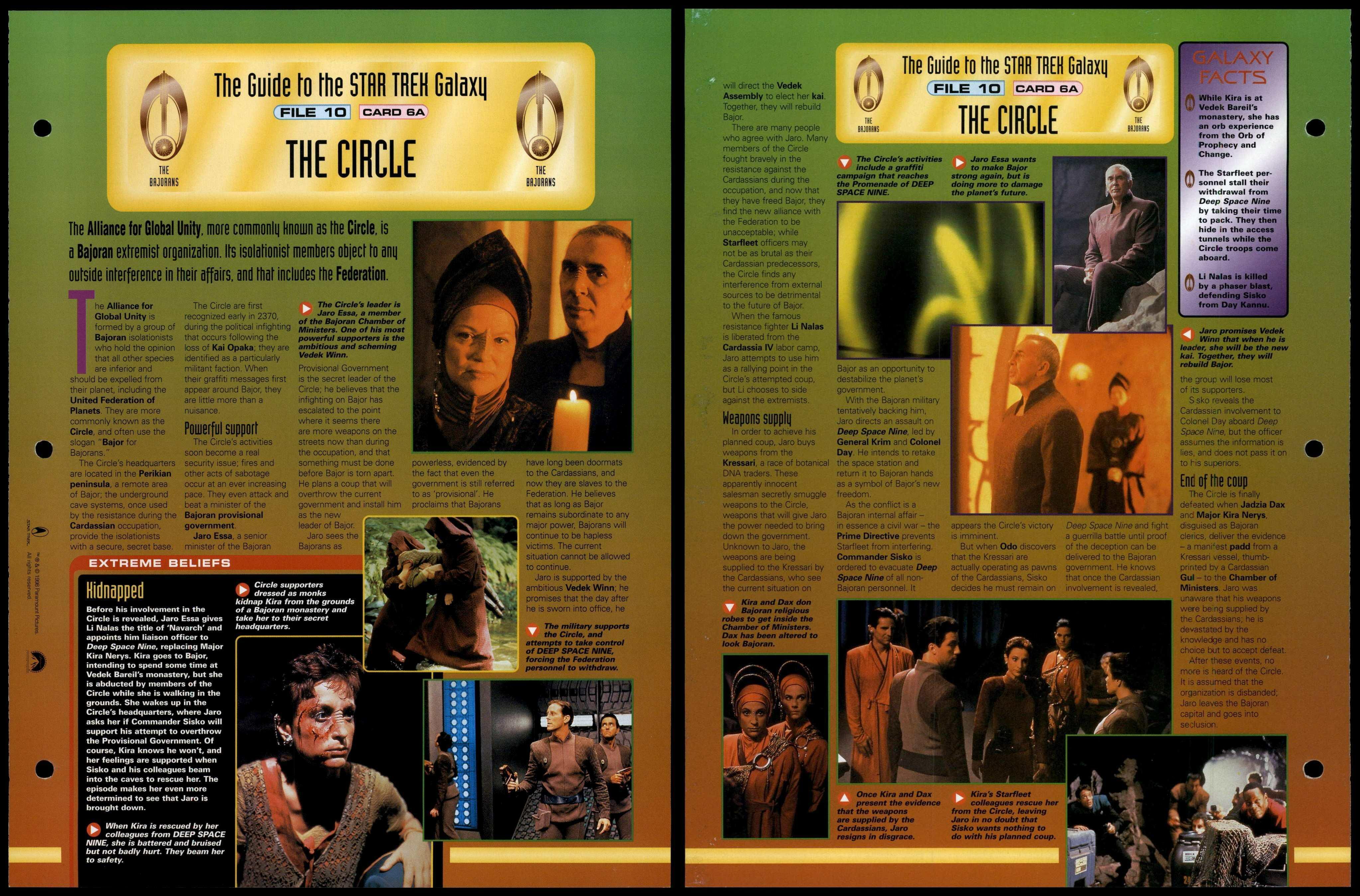 The Circle - The Bajorans - Star Trek Fact File Page