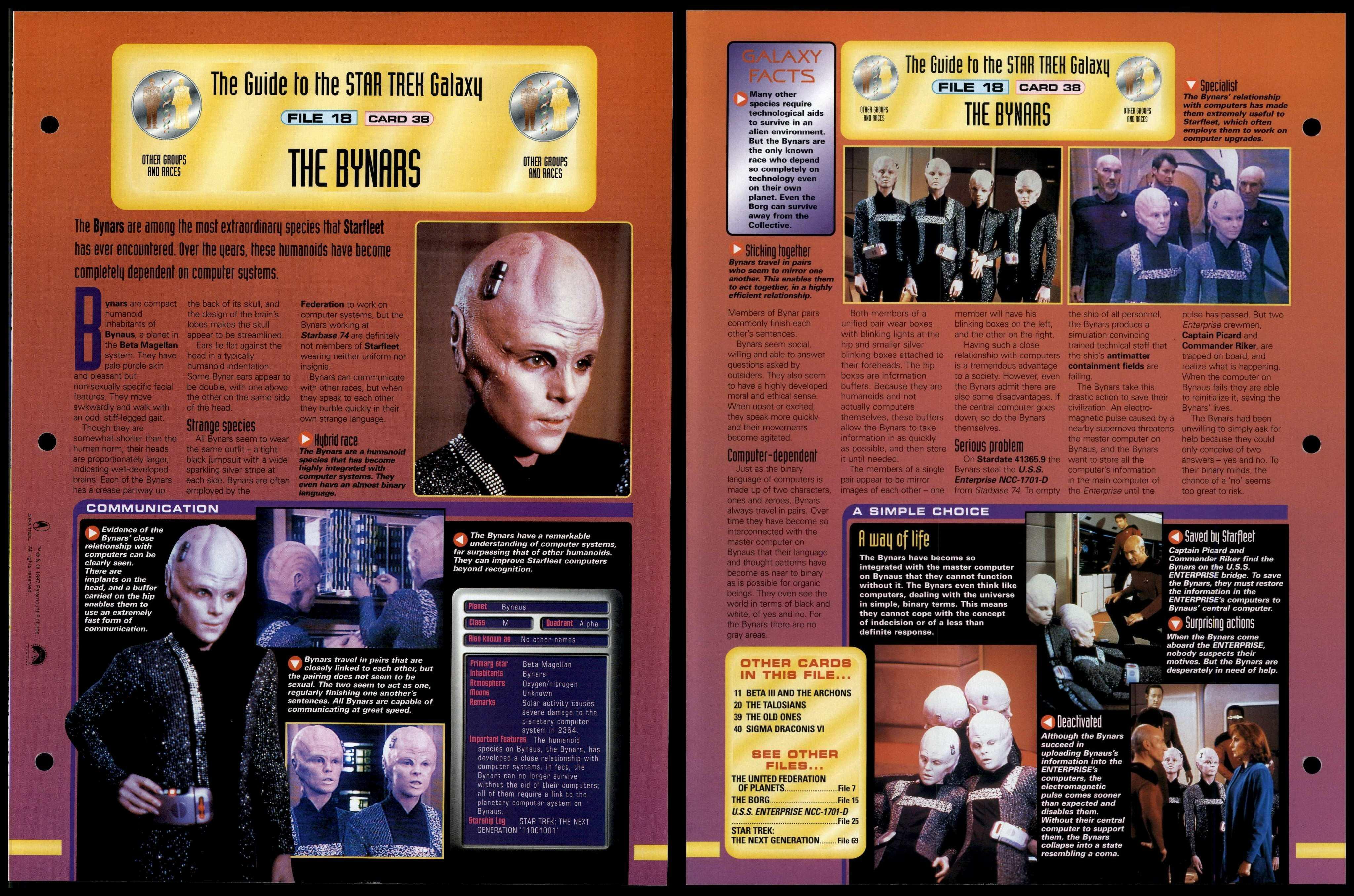 The Bynars Other Groups & Races Star Trek Fact File Page