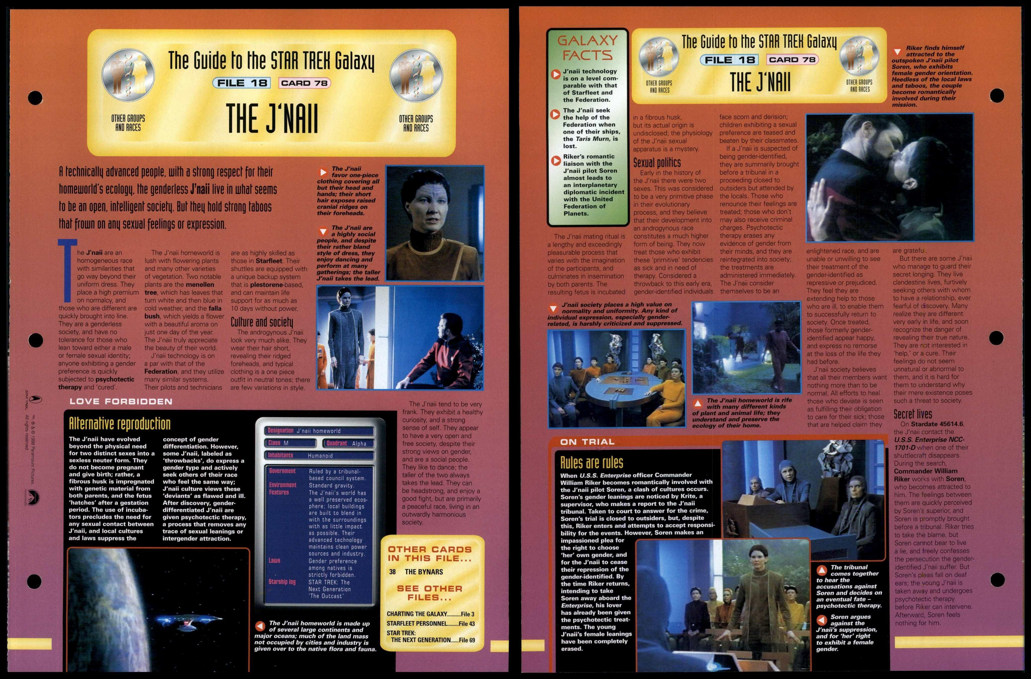 The J'Naii Other Groups & Races Star Trek Fact File Page