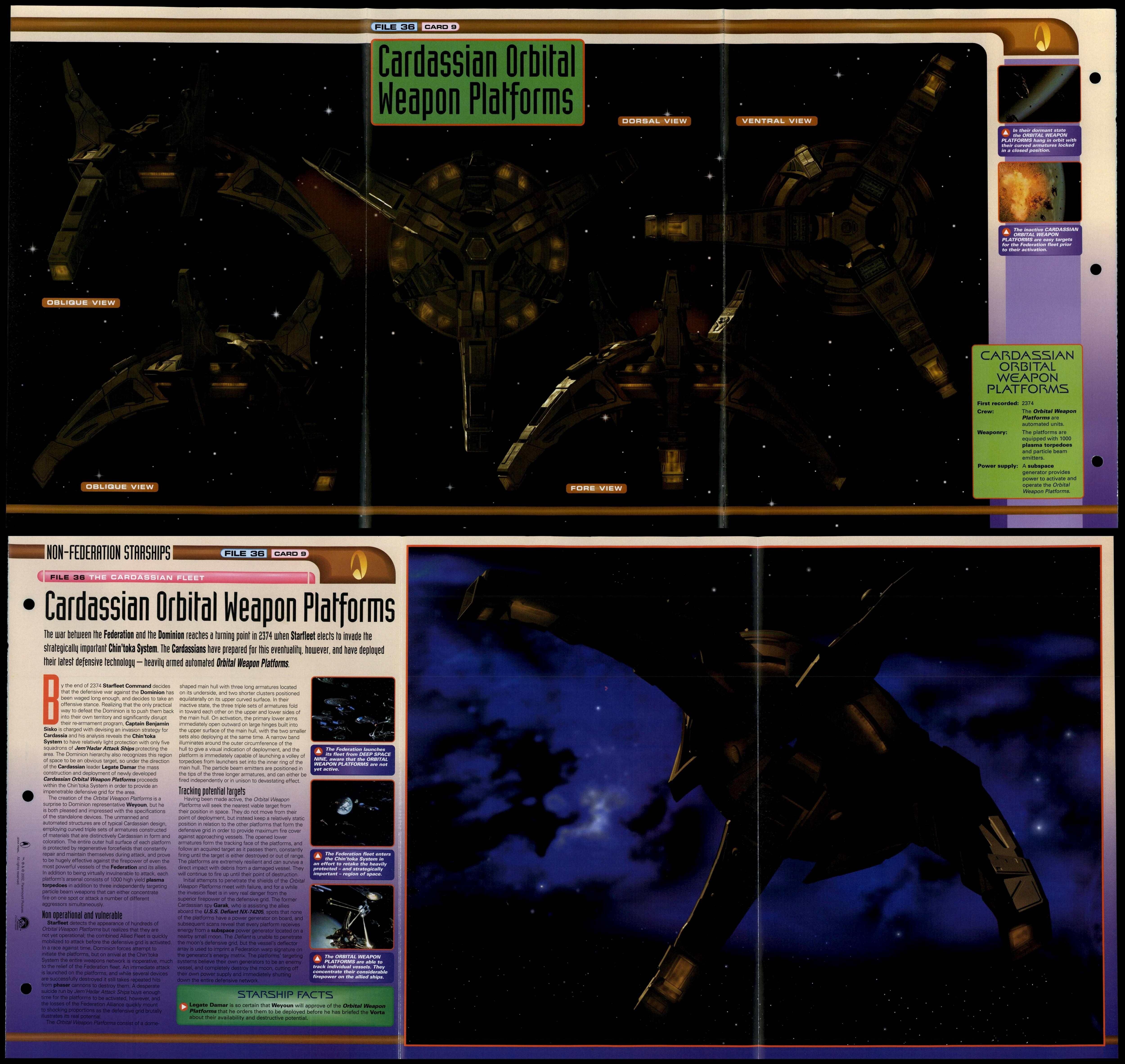 Cardassian Orbital Weapon Platforms The Cardassian Fleet Star Trek Fact File Fold Out Page
