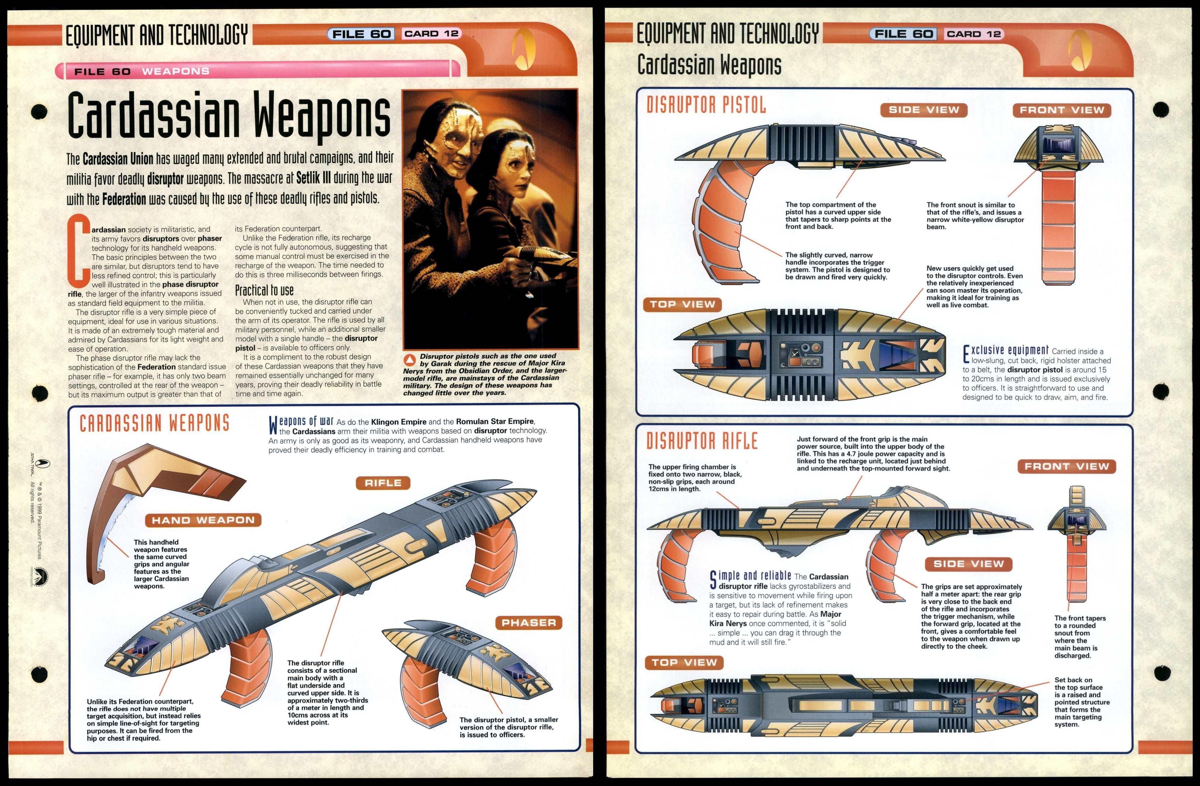 Cardassian Weapons Weapons Star Trek Fact File Page