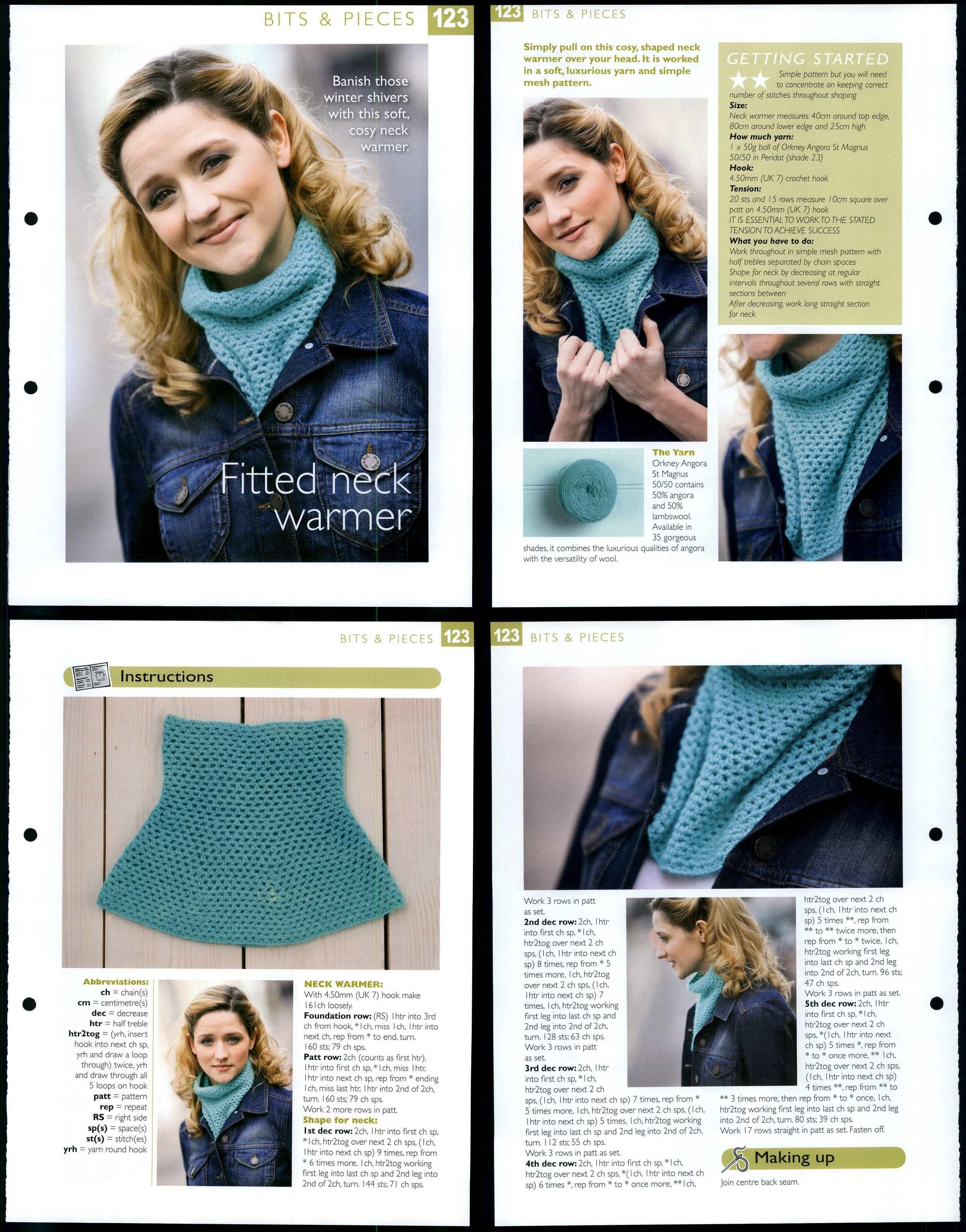 Fitted Neck Warmer #123 Bits & Pieces - The Art Of Crochet 2 Page 