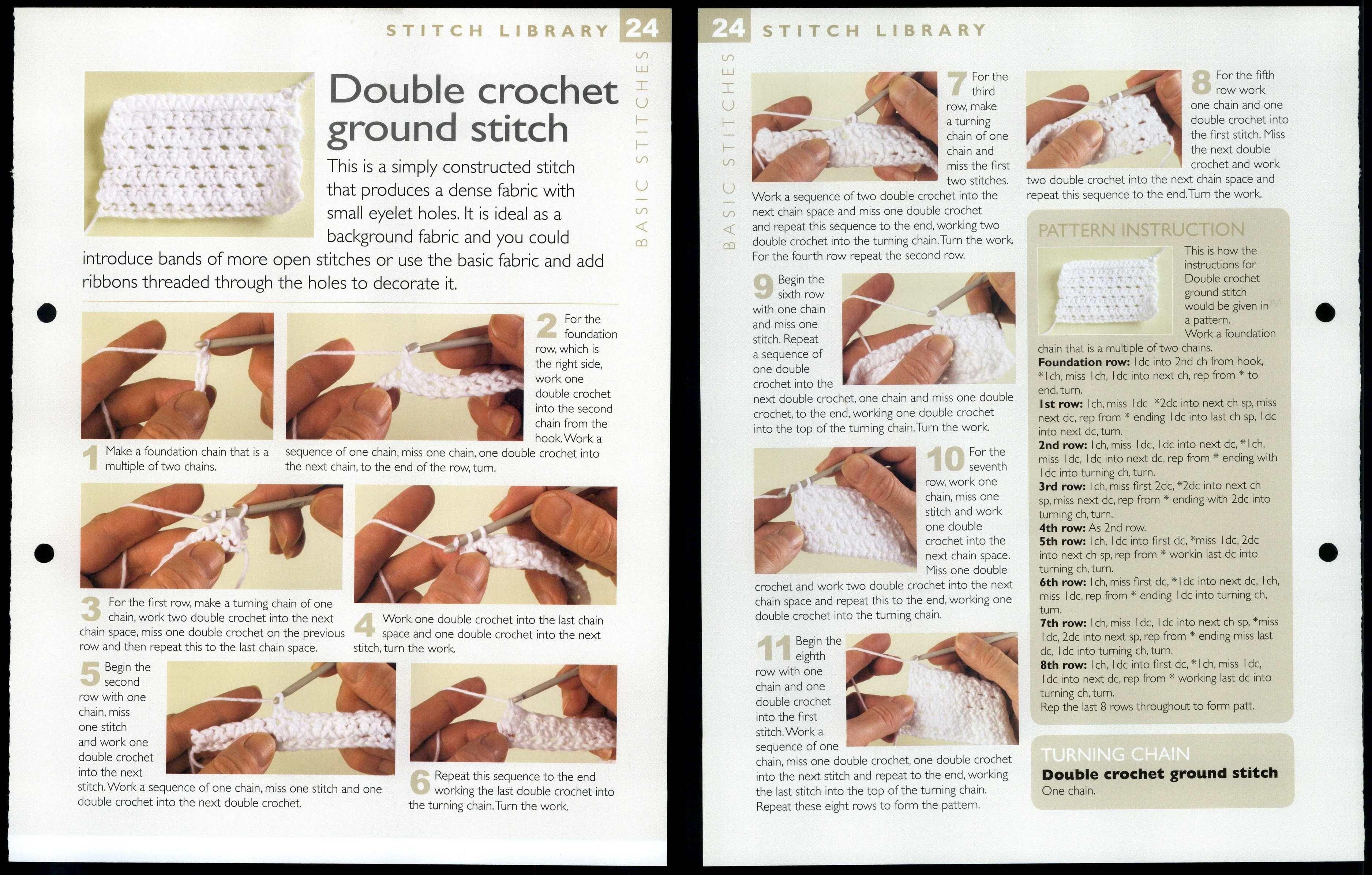 Double Crochet Ground Stitch #24 Stitch Library - The Art Of Crochet ...