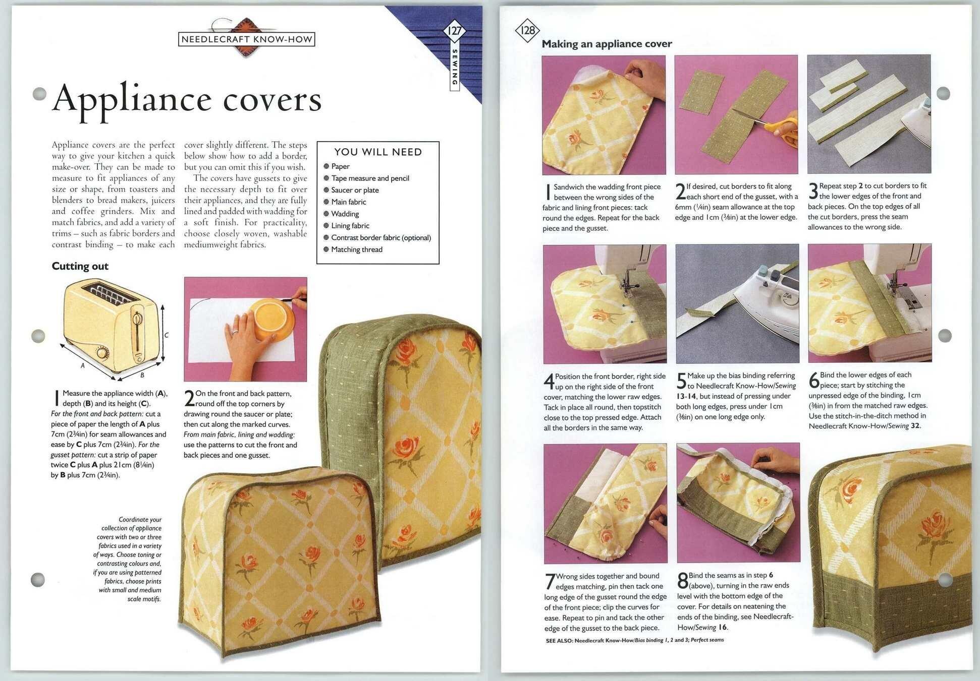 Appliance Covers #127-128 Know-How Sewing - Needlecraft Magic Pattern