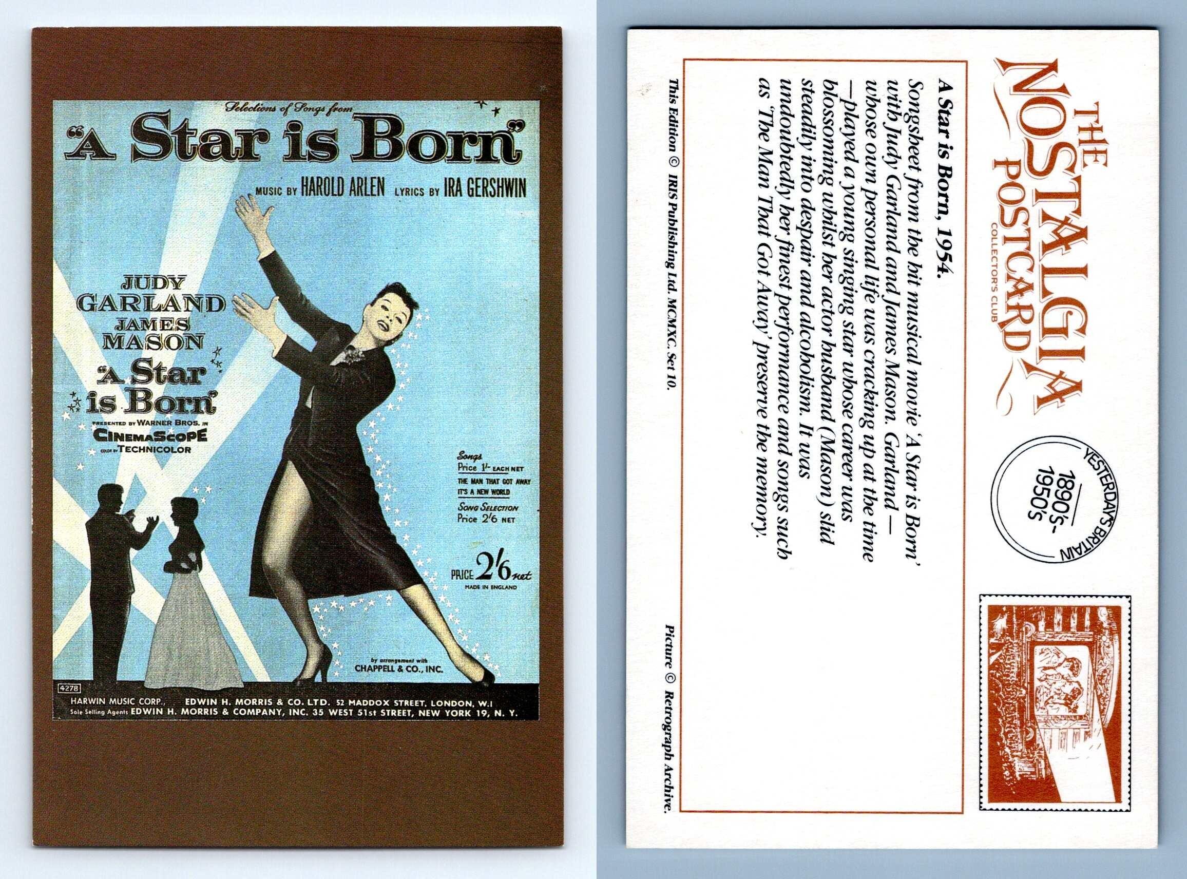 A Star Is Born 1954 Entertainment The Nostalgia Postcard Collectors Club Postcard